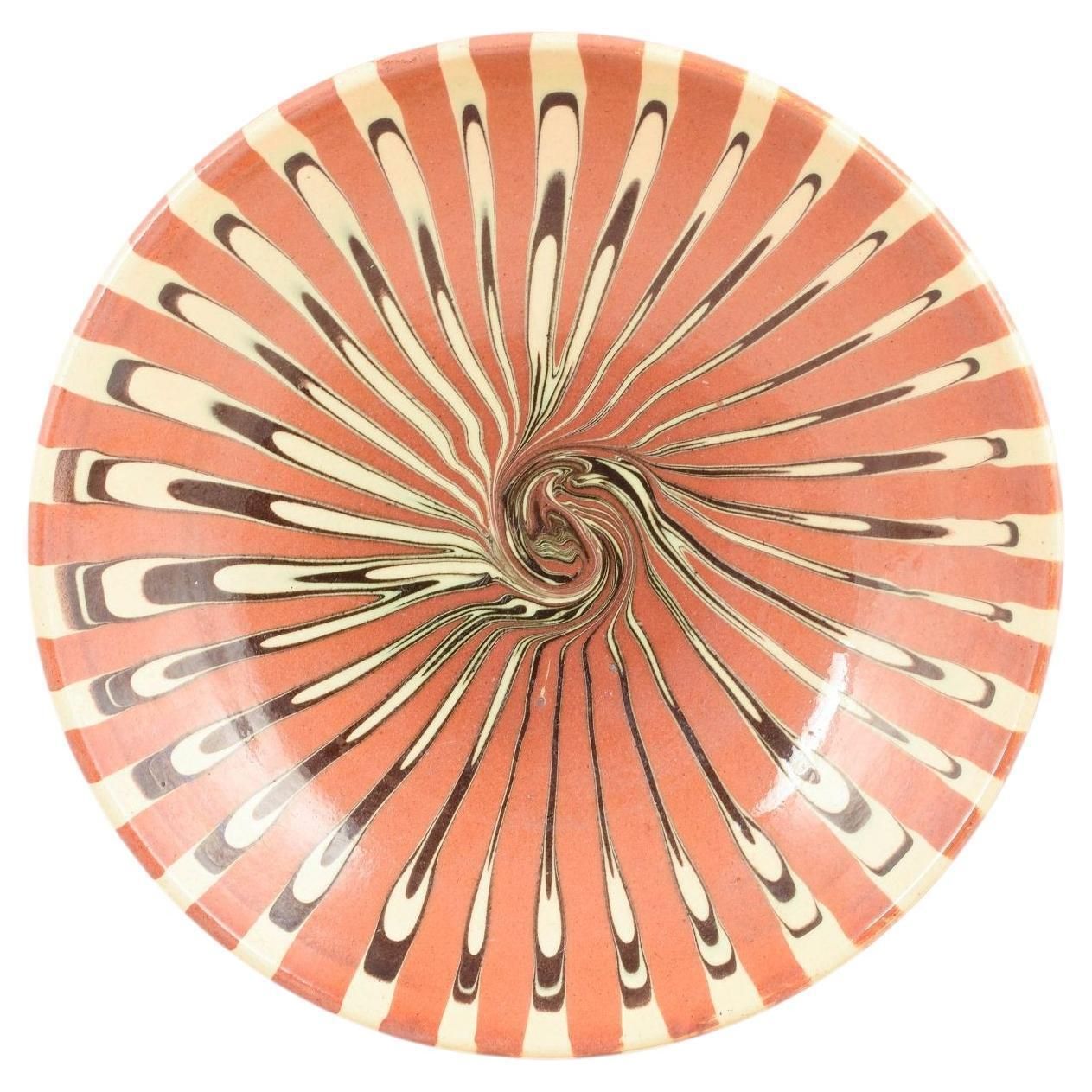 Kähler. Faience Bowl With Swirling Slip Decoration, 1930s