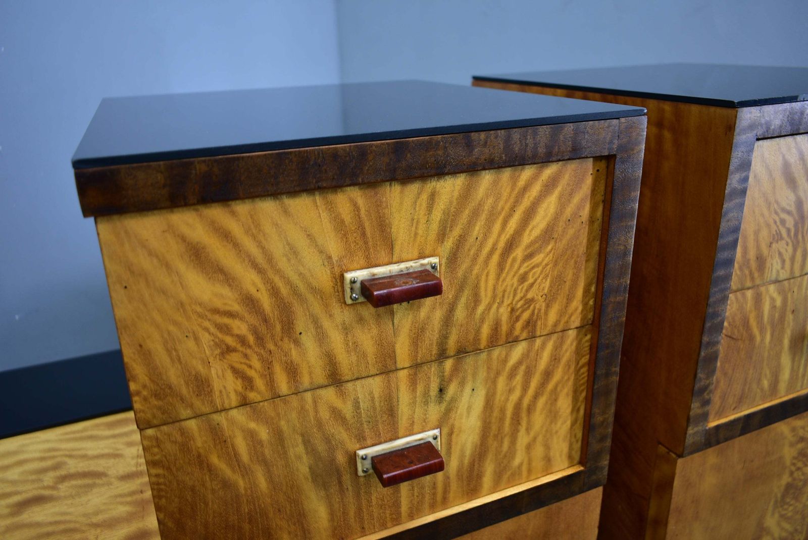 photo furniture 1939s Pair Of Art Deco Bedside Tables, Czechoslovakia