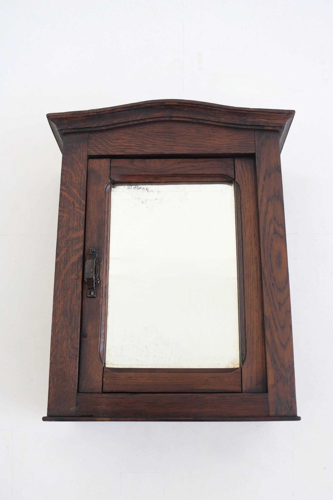 photo for sale Antique Oak Mirror Wall Cabinet | Bathroom Storage | Hanging Or Freestanding