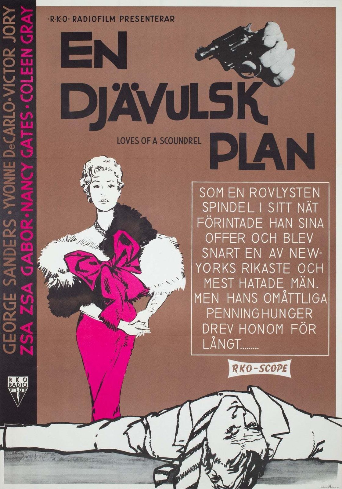Death Of A Scoundrel 1957 Zweeds filmaffiche