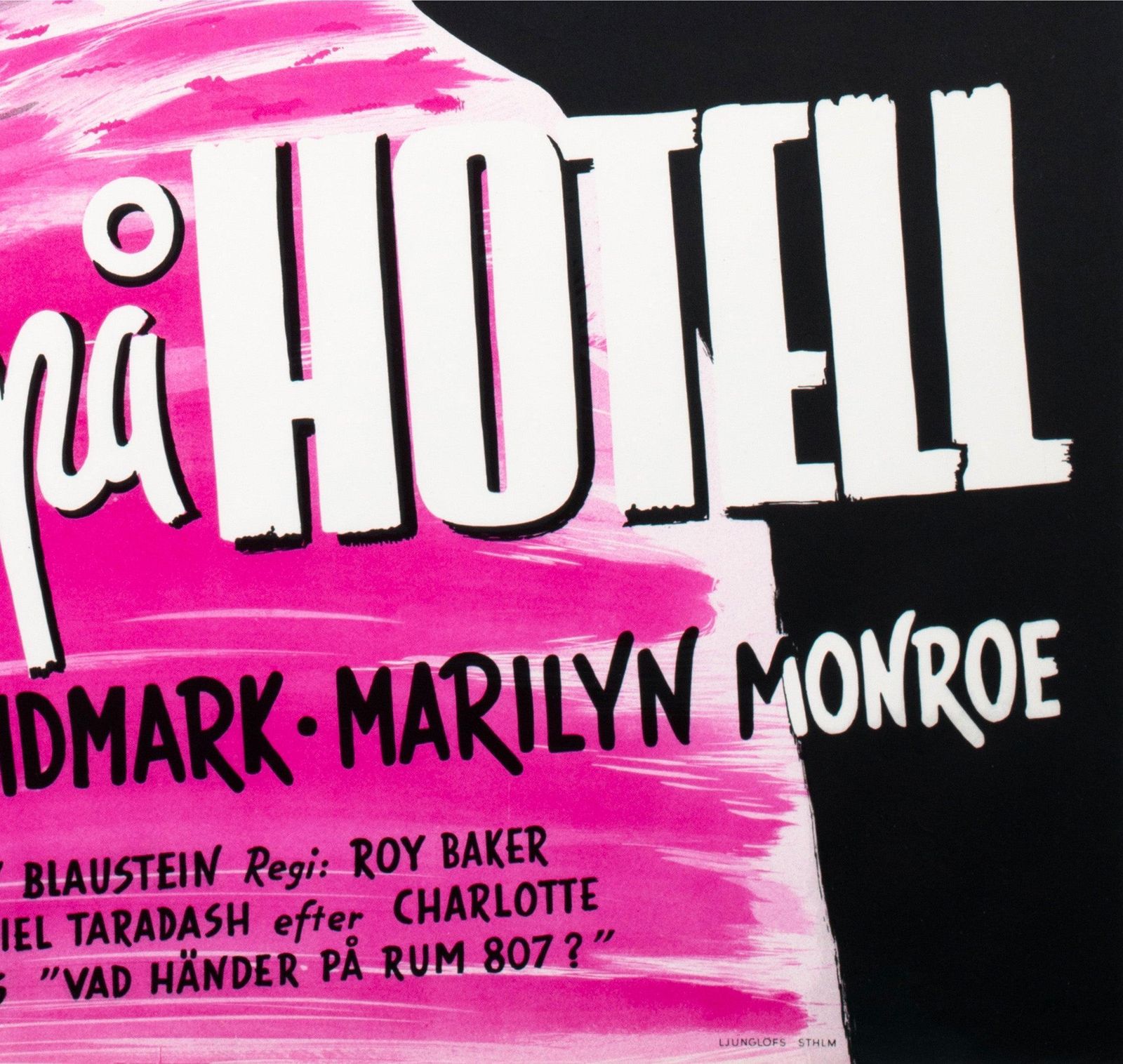 Affiche suédoise du film *Don't Bother to Knock*, 1952, par Gunnar Tollin photo vintage