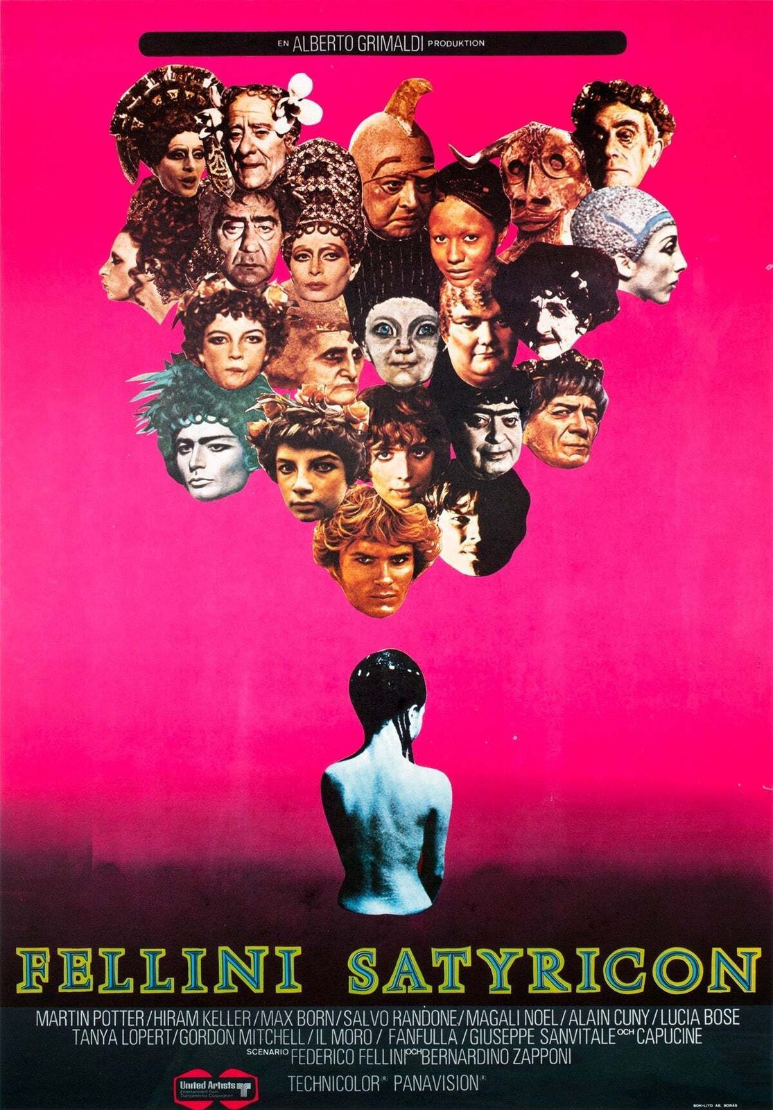 Fellini Satyricon 1969 Swedish Film Poster