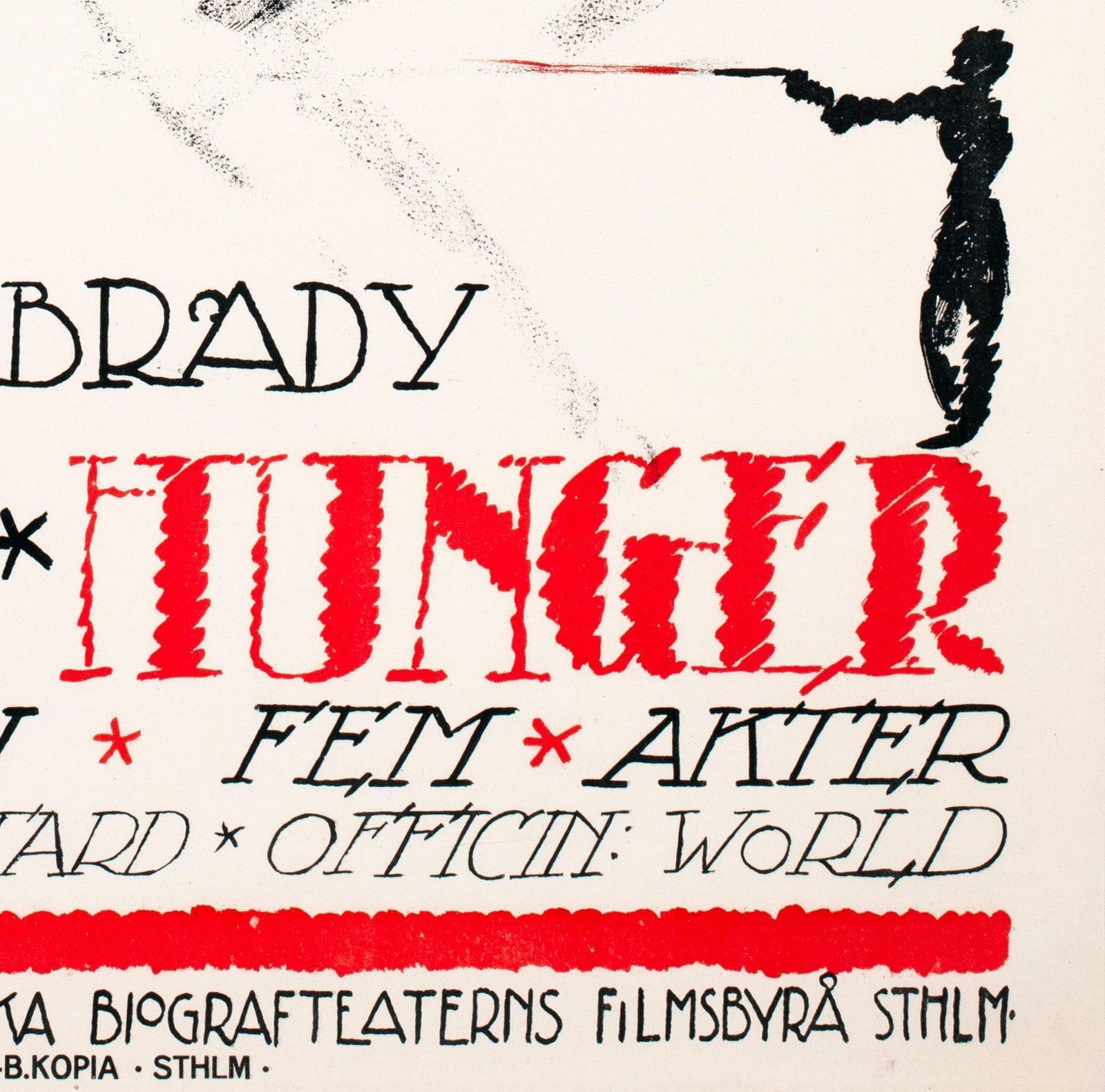 Affiche suédoise du film The Hungry Heart, 1917, Eric Rohman photo vintage