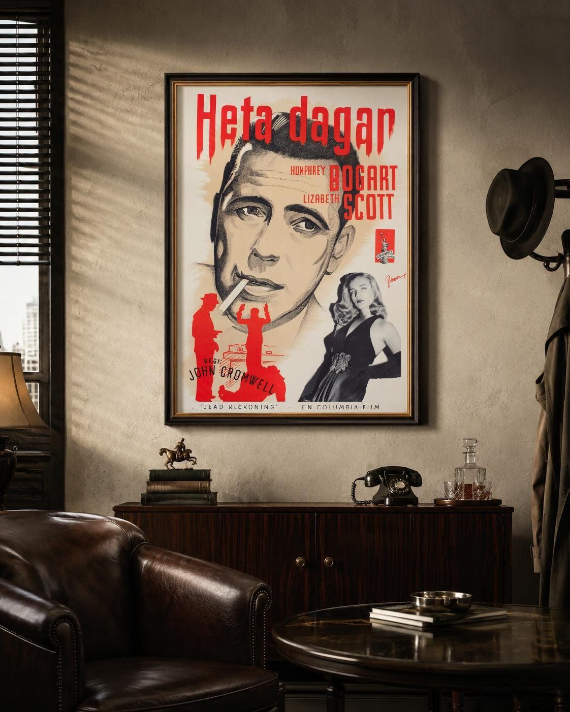 Affiche suédoise du film Dead Reckoning, 1947, Eric Rohman photo furniture