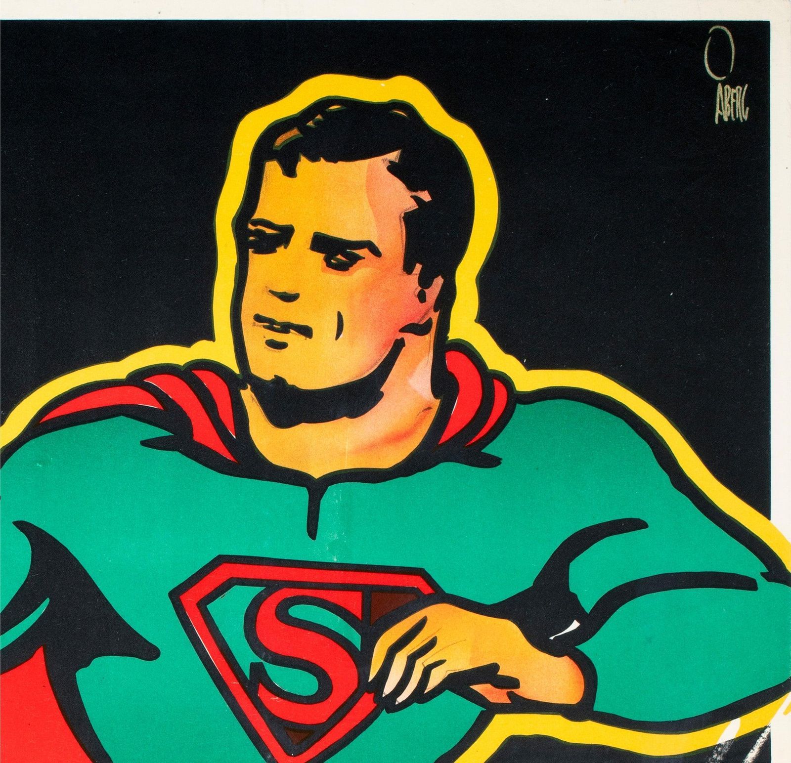 Affiche de cinéma suédoise Superman, années 1940, Gösta Åberg photo Art