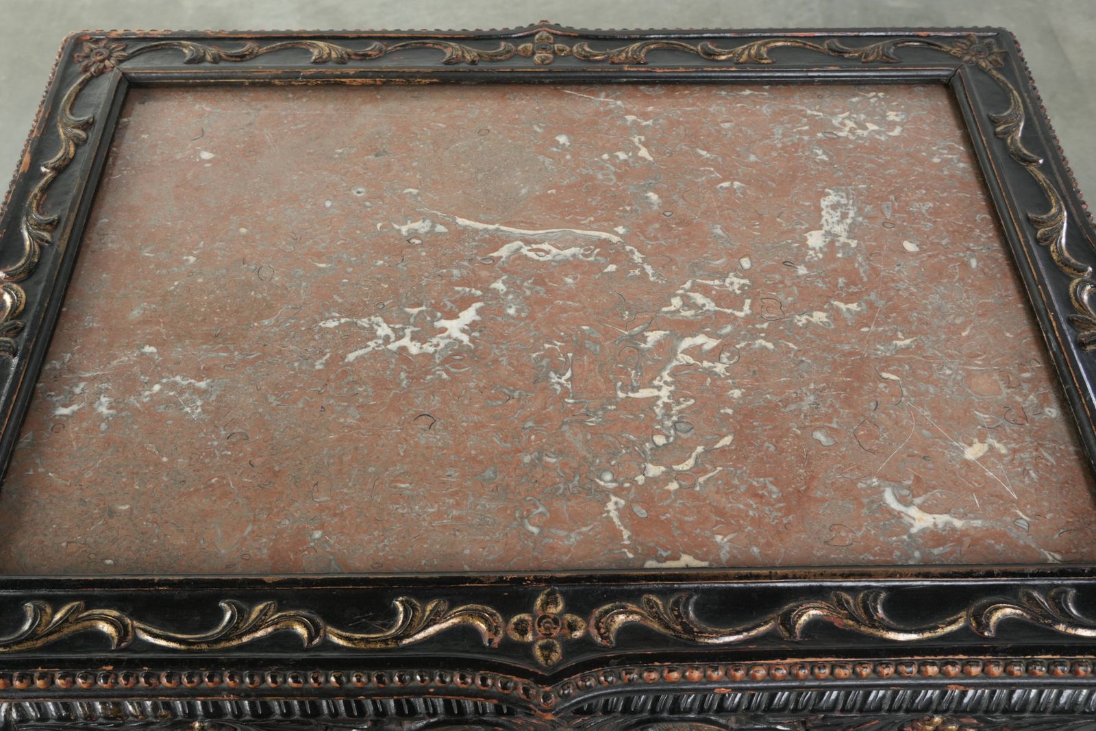 Stunning, Rare, Colorful Antique Chinese 19th Century Wooden Side Table/Opium Table With A Marble Top photo 2325.0