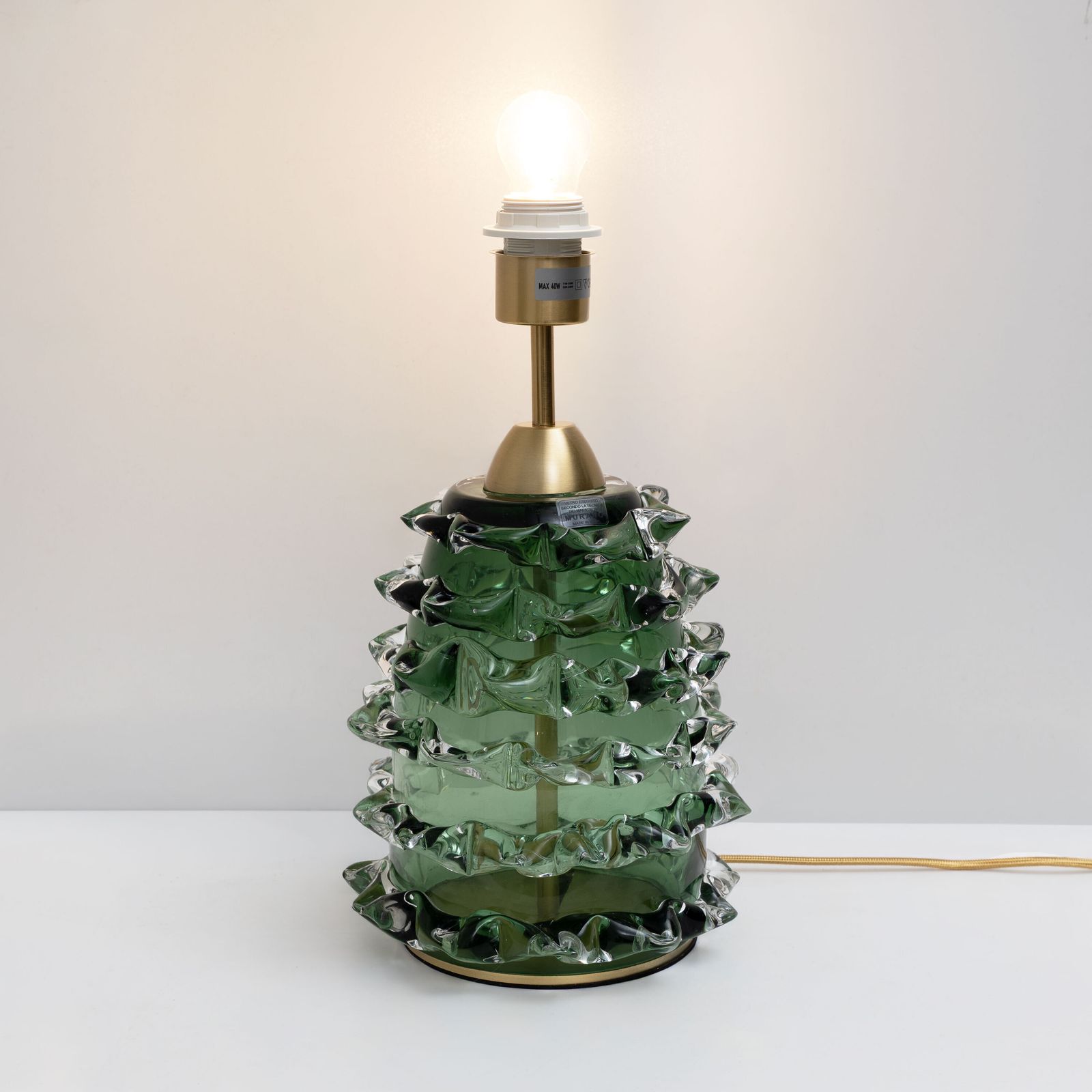 Paar Groene Rostrato Murano Glazen Tafellampen photo vinterior