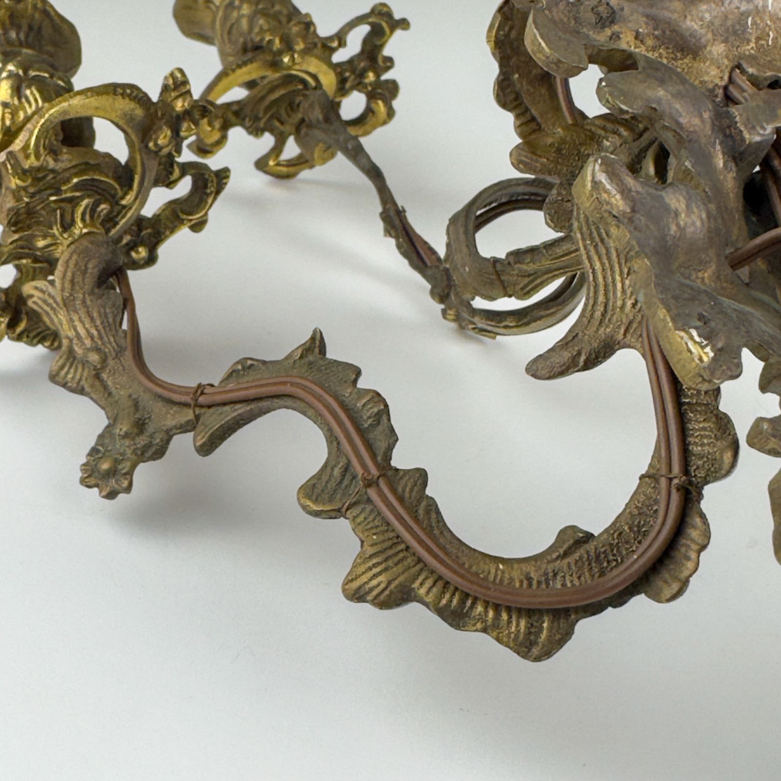 480.0 Vintage Bronze Wall Sconce   Italian Home Decor   Italy, 1930s photo