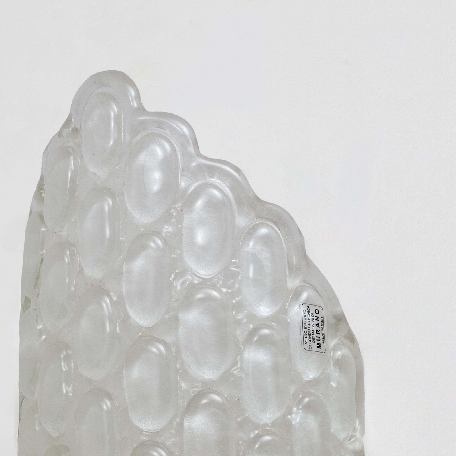 Paar Murano Glazen Wandlampen van Helder Glas met Reliëfdecor photo buy
