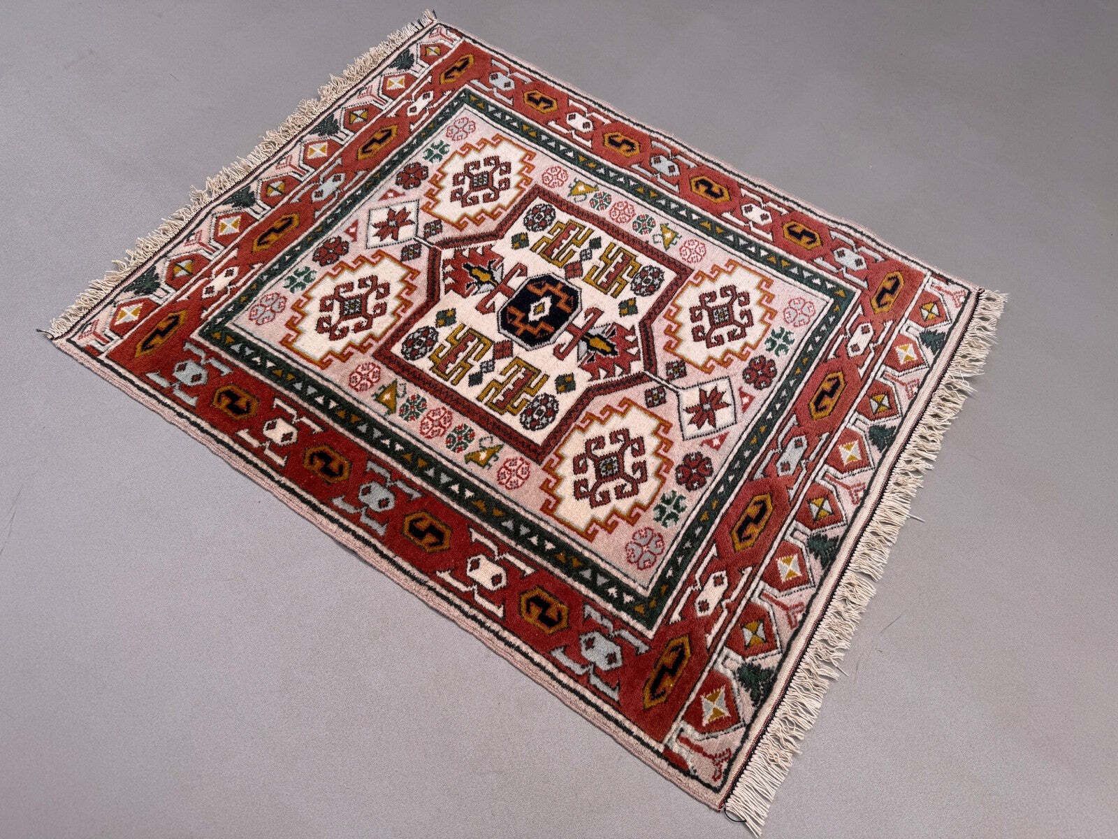 Old Turkish Kazak Rug 90x115 Cm Vintage Tribal, Square Medium photo Textiles