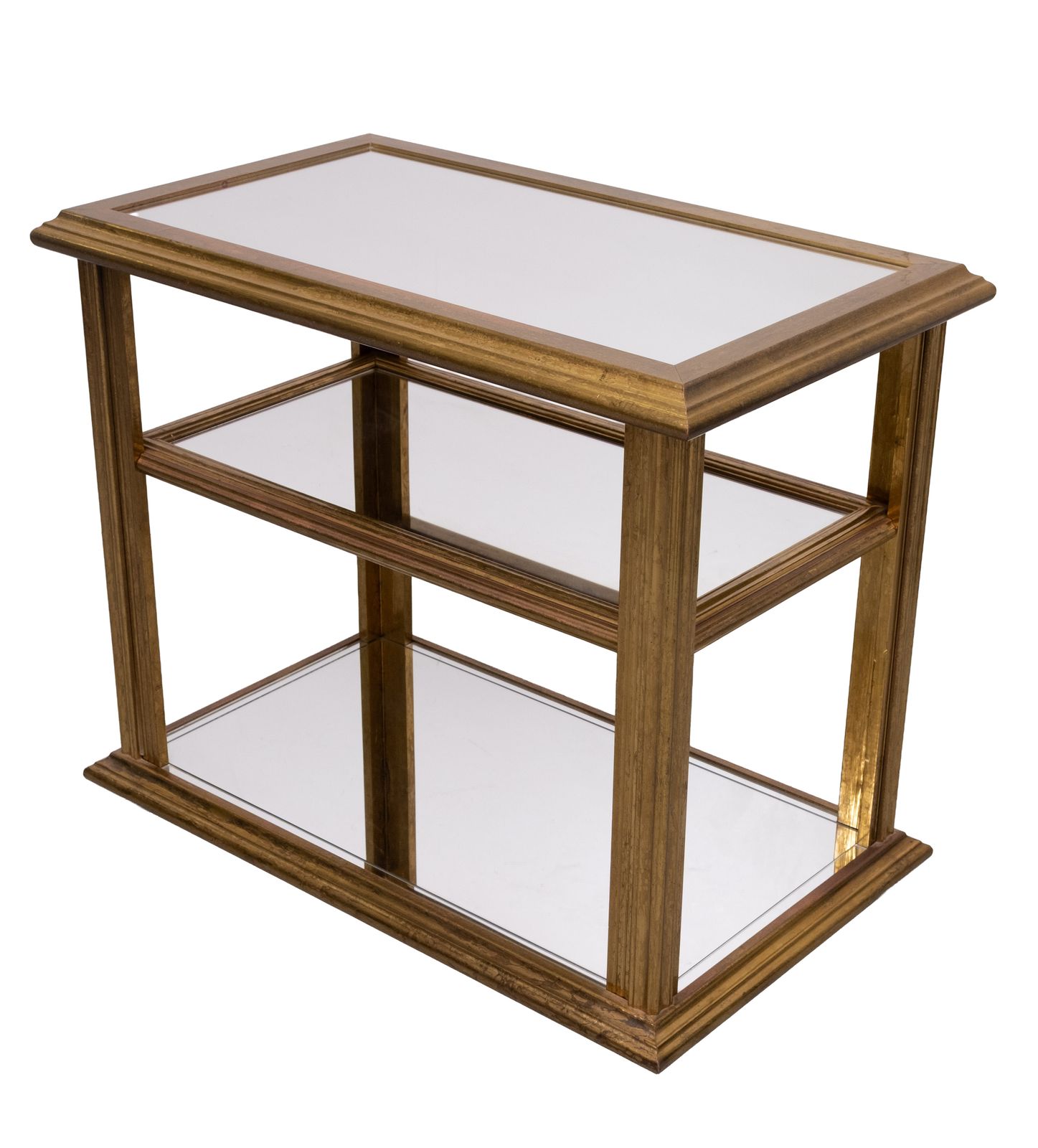 Klassieke serveertafel met spiegelbladen, messing, Hollywood Regency, jaren 1970, Frankrijk photo furniture