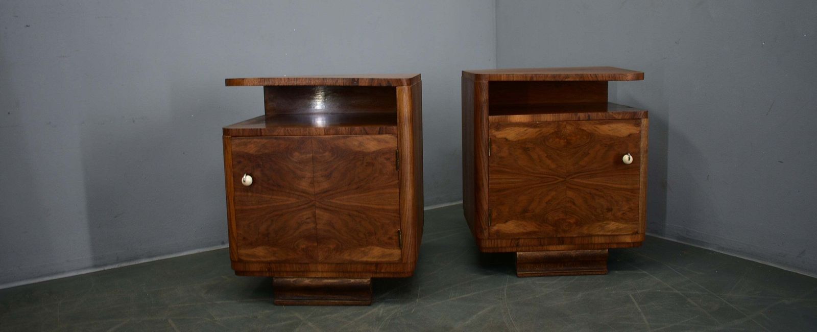 1939s Pair Of Art Deco Bedside Tables, Czechoslovakia photo Furniture