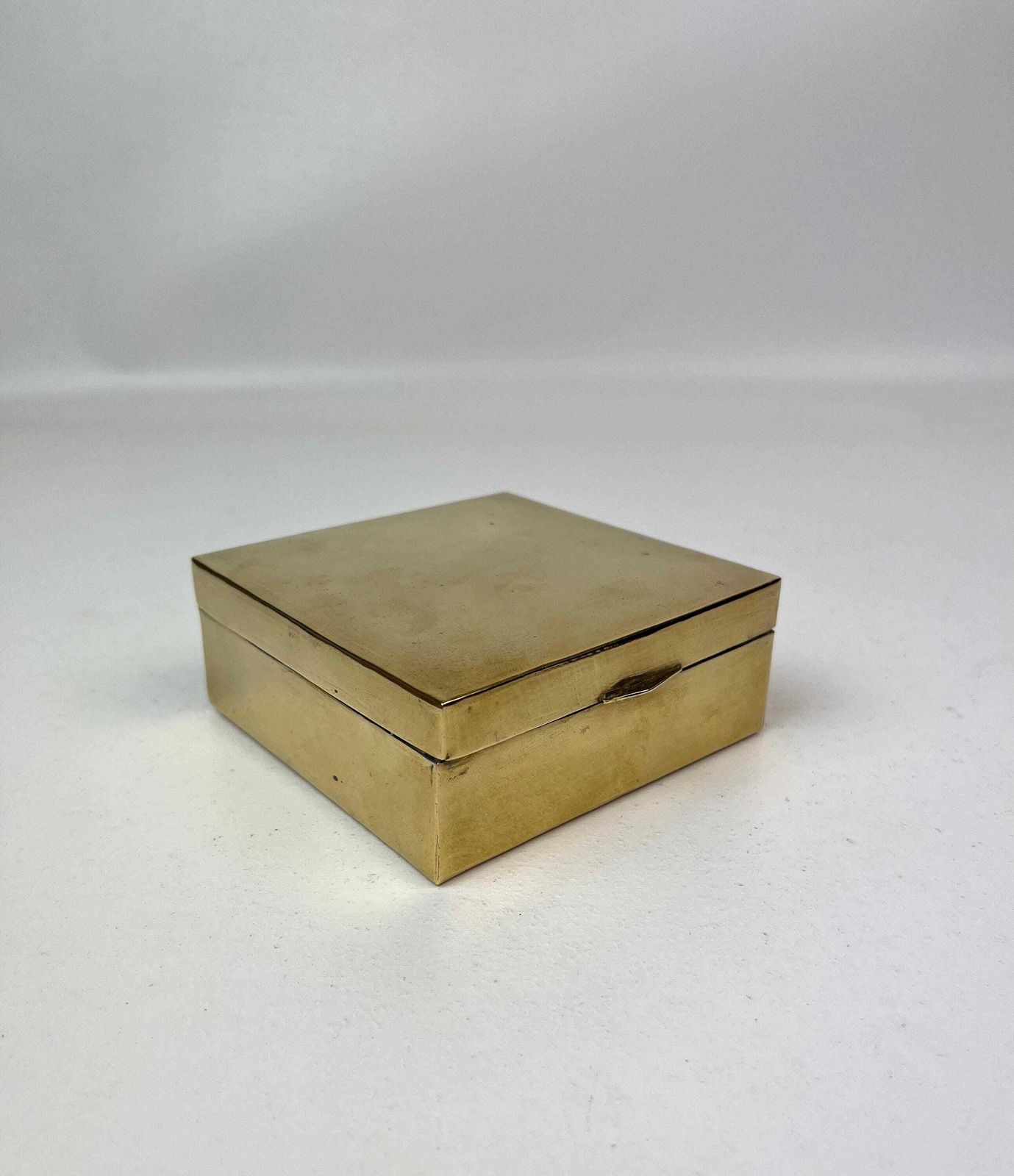 Zeldzame Avant Garde Bauhaus Minimalist Art Deco Messing Juwelendoos Duitsland 1930