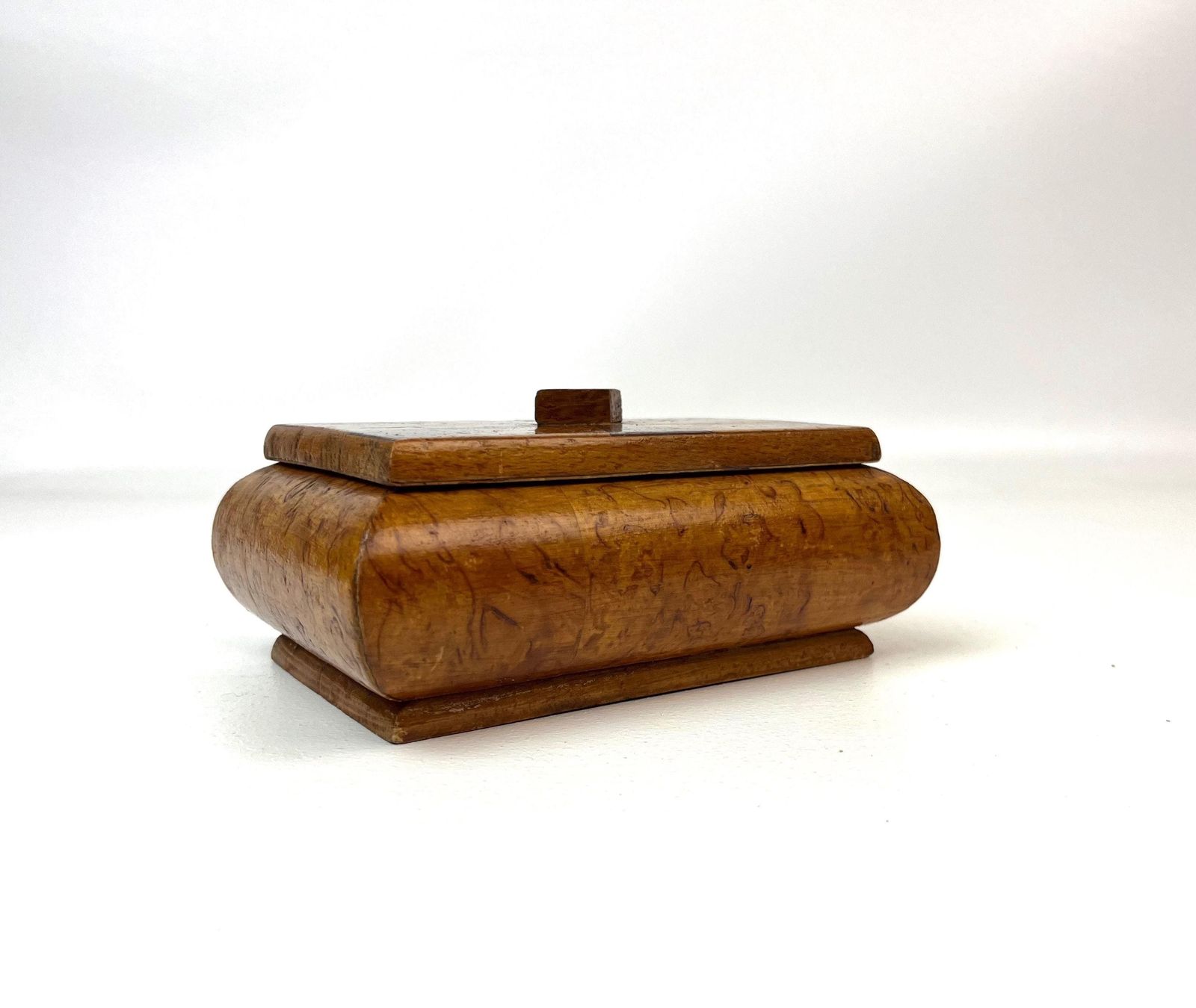 Zeldzame antieke art deco avant-garde sieradendoos met zonnestraal wortelhout fineer photo for sale