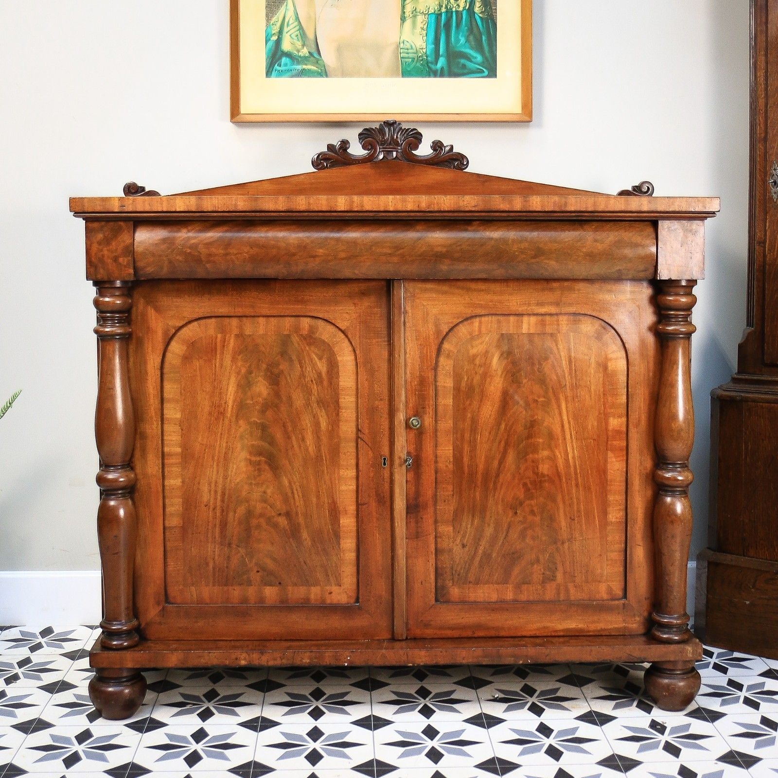 Antique Mahogany Chiffonier Sideboard Victorian With Fitted Interior. photo for sale