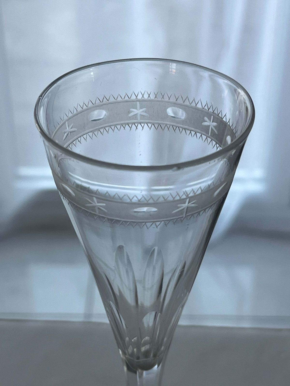 Laat-Georgisch handgeblazen wijnglas, OXO-gravure, ca. 1790 photo 205.0