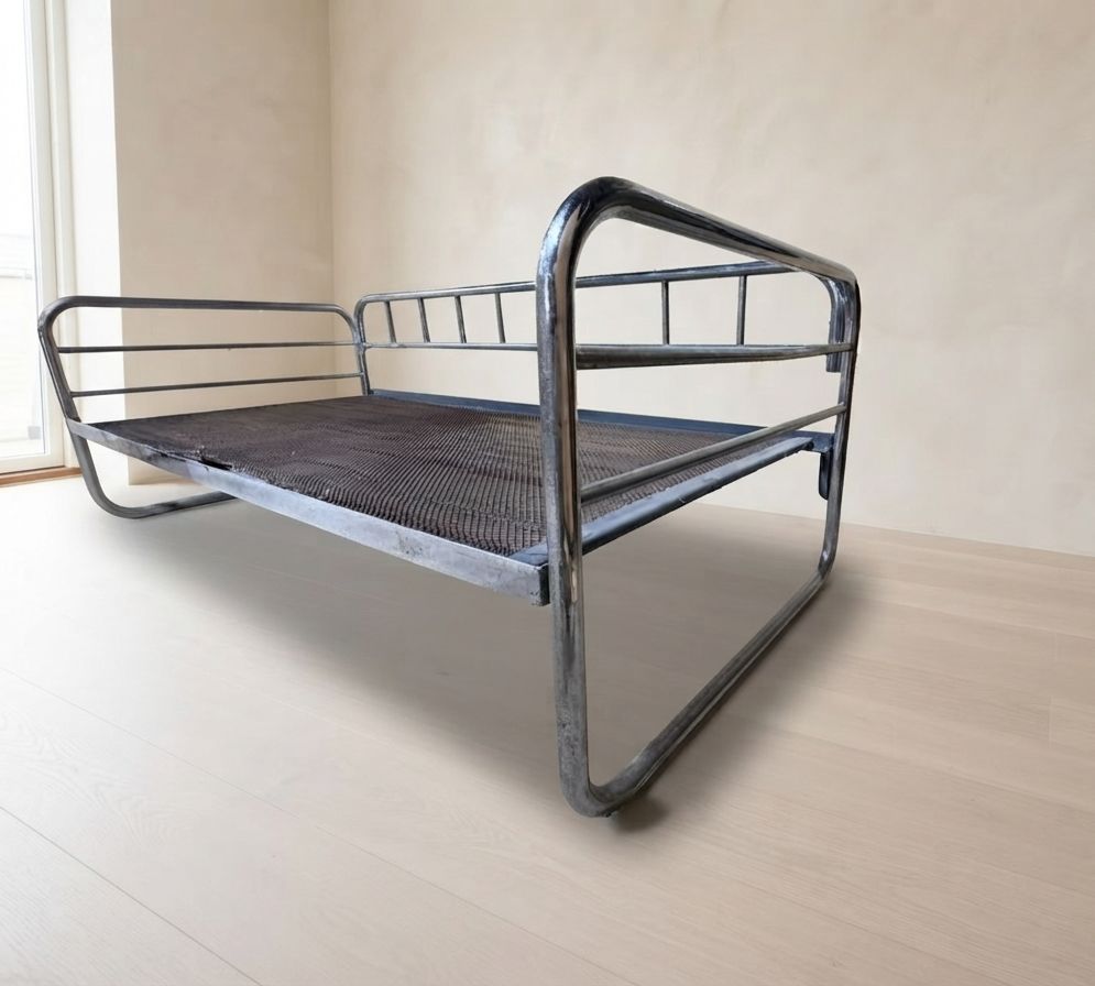 Vintage Chromen Buisstalen Daybedframe, Midden 20e Eeuw, Tsjechoslowakije, 190 × 86 × 67 cm photo 732.0