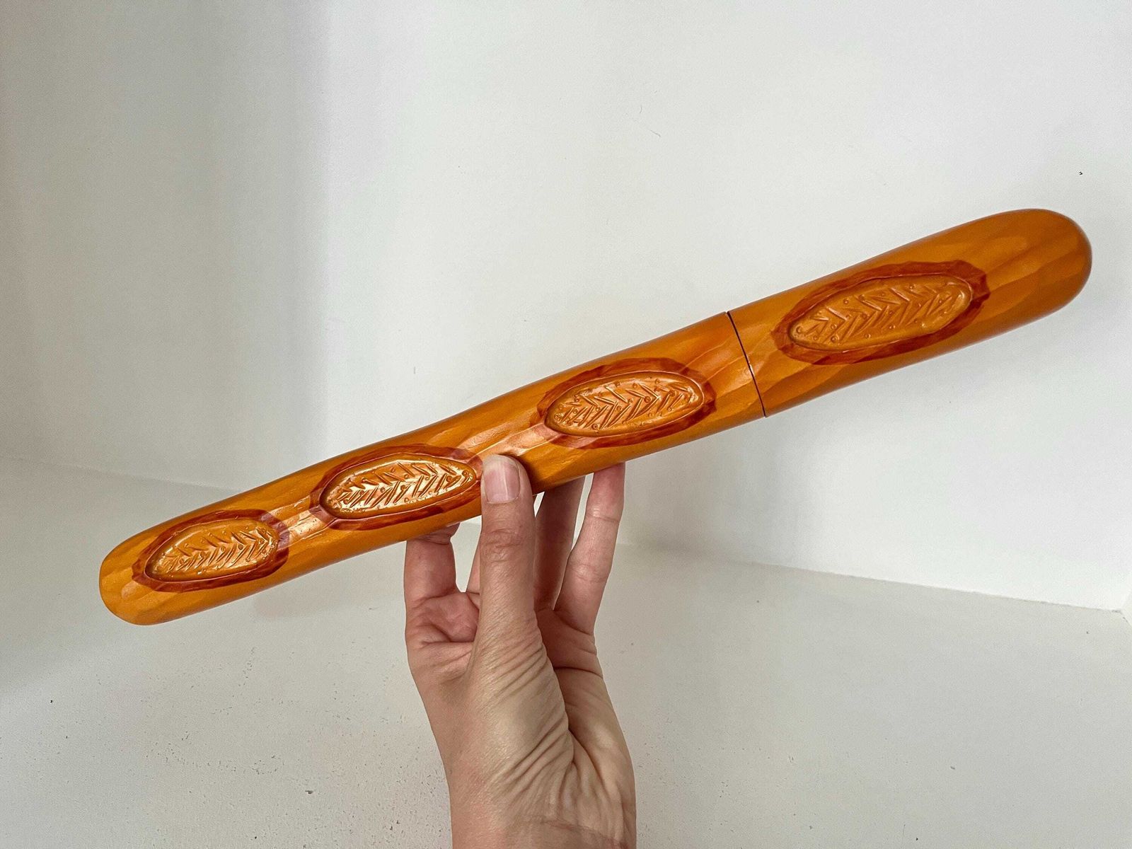 Vintage Large Baguette Bread Knife, 80s Cuzin Wooden Knife, French Knife photo buy
