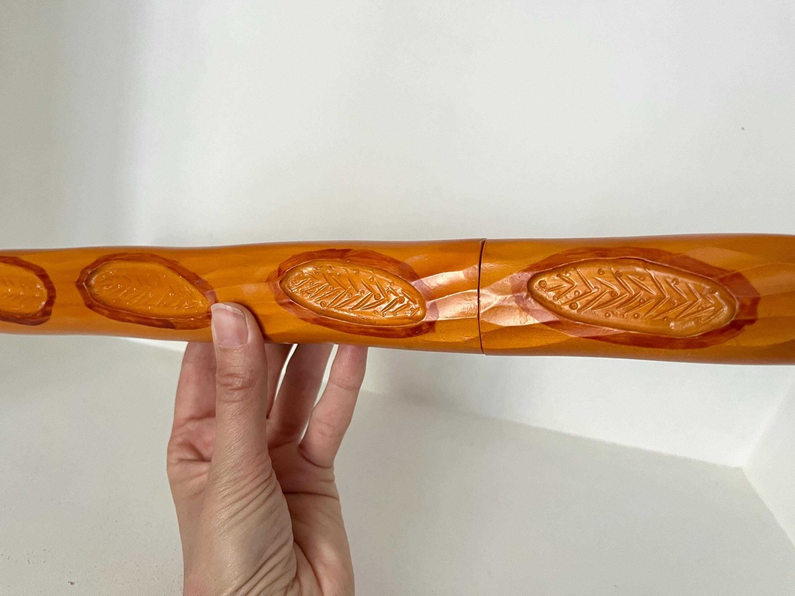 Vintage Large Baguette Bread Knife, 80s Cuzin Wooden Knife, French Knife photo vintage