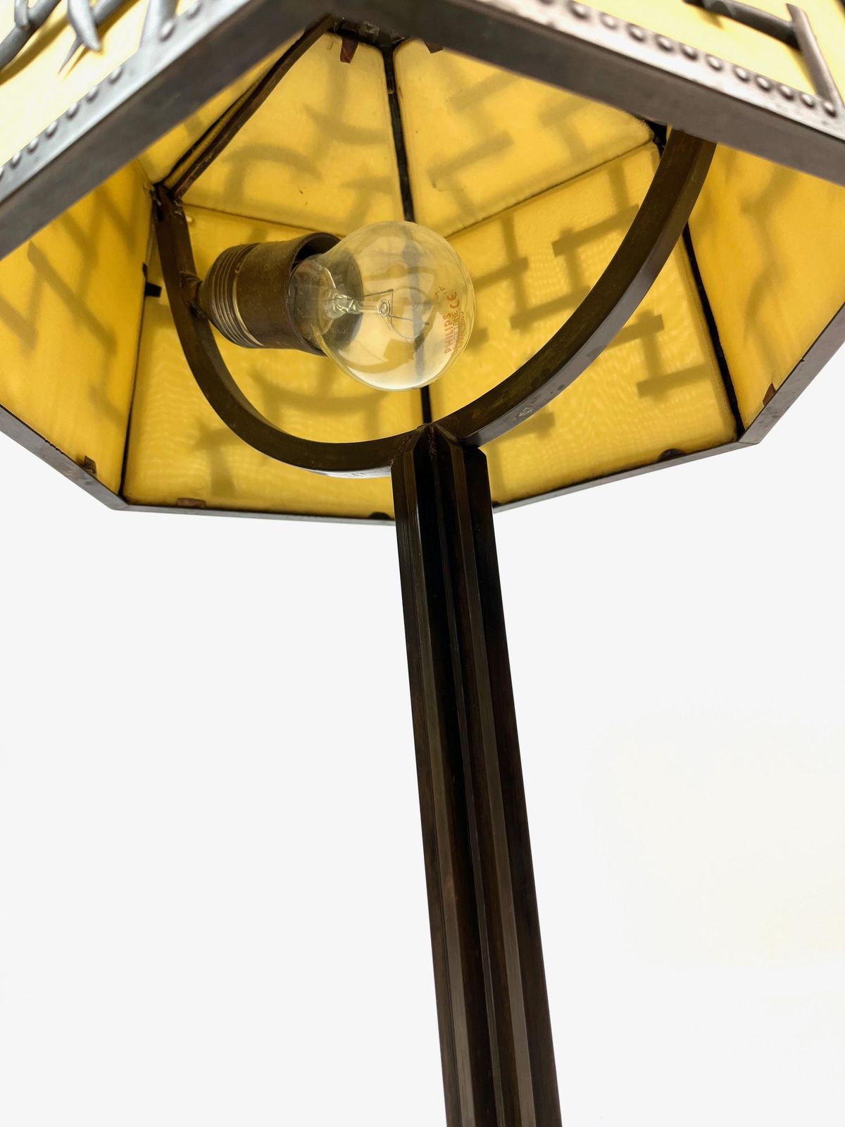 Grande lampe de bureau Bauhaus Art déco, style avant-garde cubiste, Allemagne, vers 1925 photo for sale