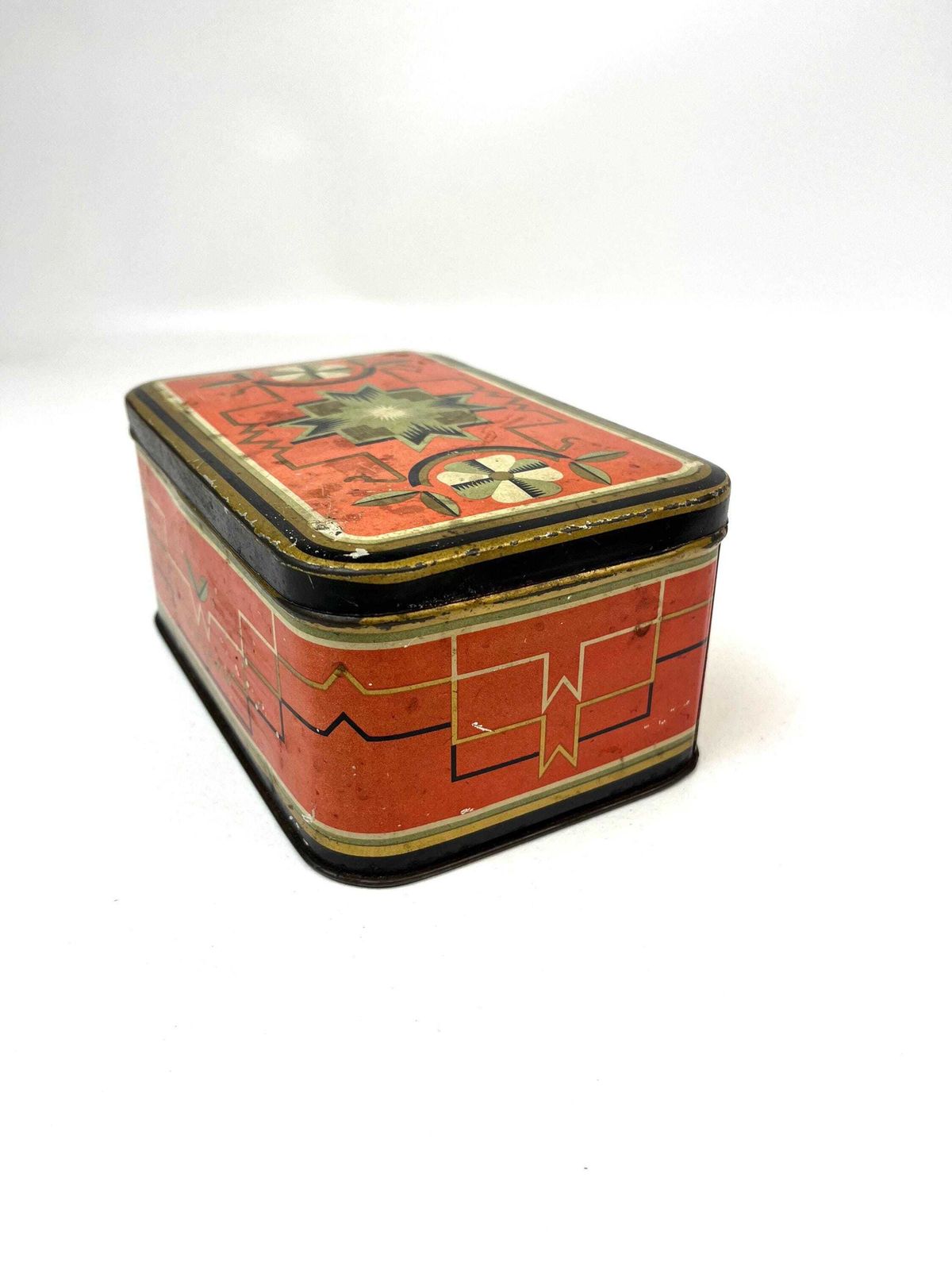 Rare Red Art Deco Avantgarde Suprematism Cubist Bauhaus Tin Box Germany 1925 photo Home Decor