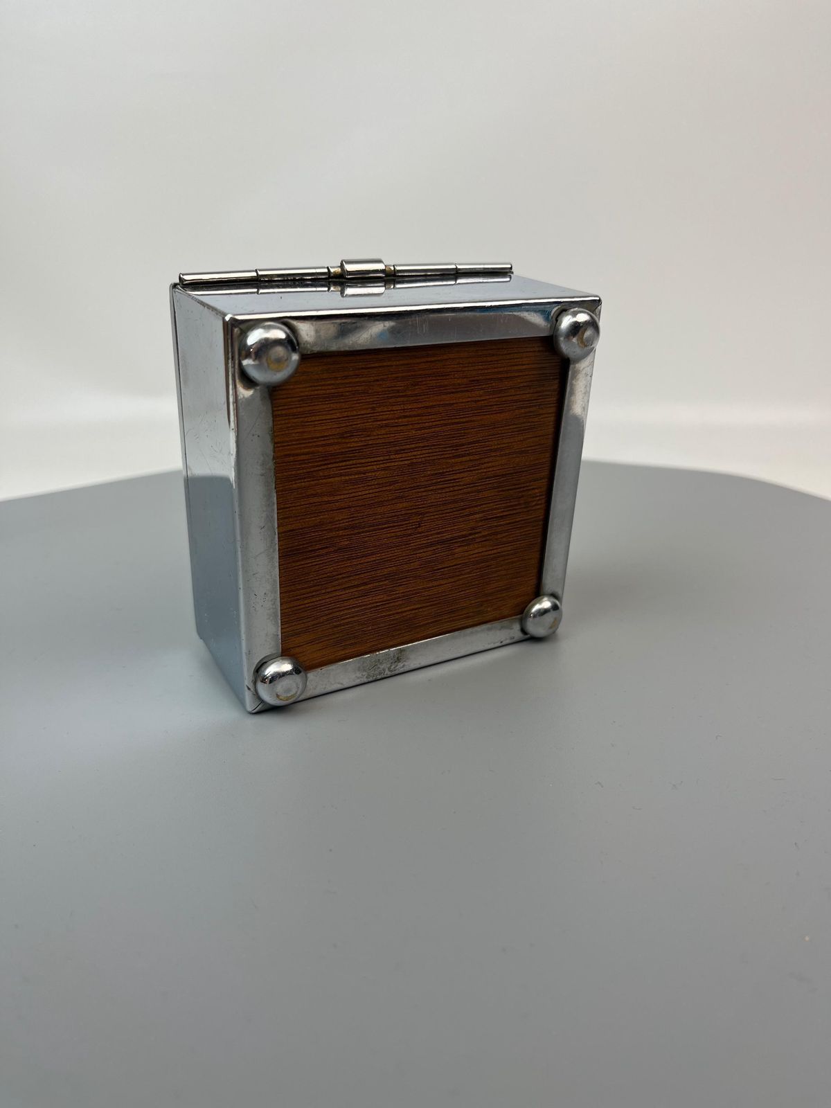 Rare Small Cubist Suprematism Enamel Bauhaus Art Deco Chrome Jewelry Box Germany 1930 photo 414.0