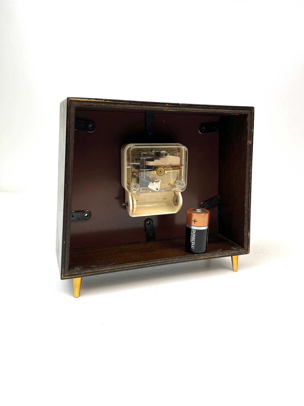 Stunning Vintage Mid Century Cubist Teak Desk Clock By Junghans Ato Mat photo vinterior