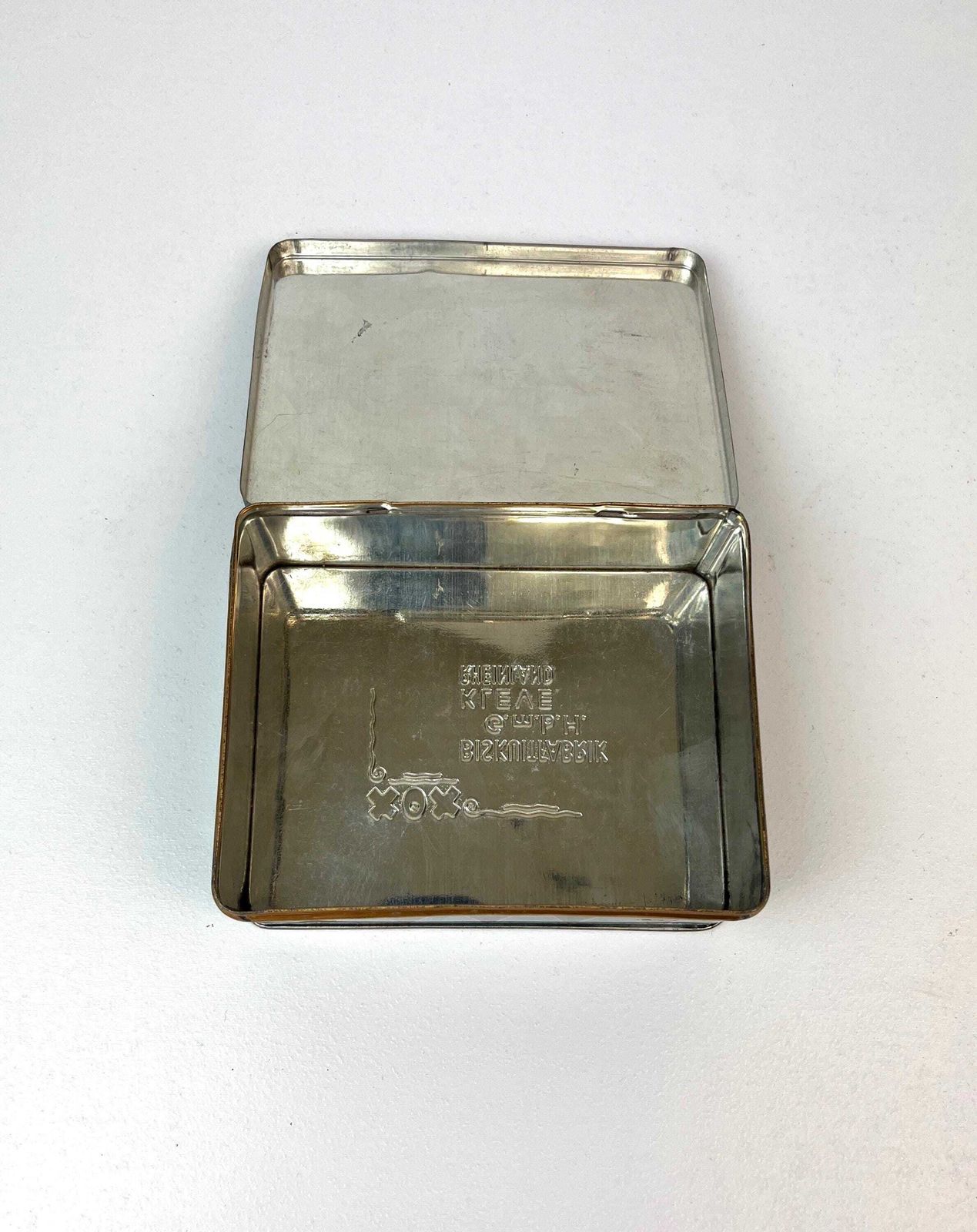 Very Rare German Bauhaus Suprematism Art Deco Decorative Tin Box With Birds photo vintage