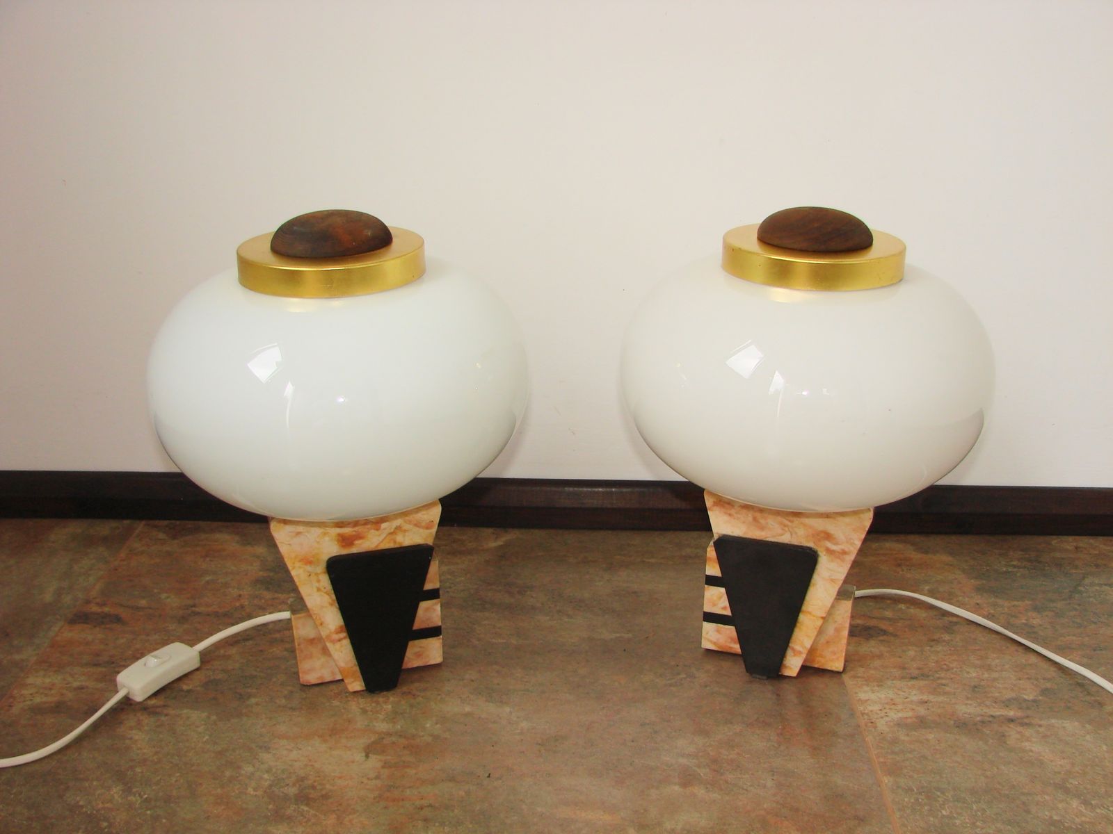 A Pair Of Art Deco Style Table Lamps, 1950s photo for sale