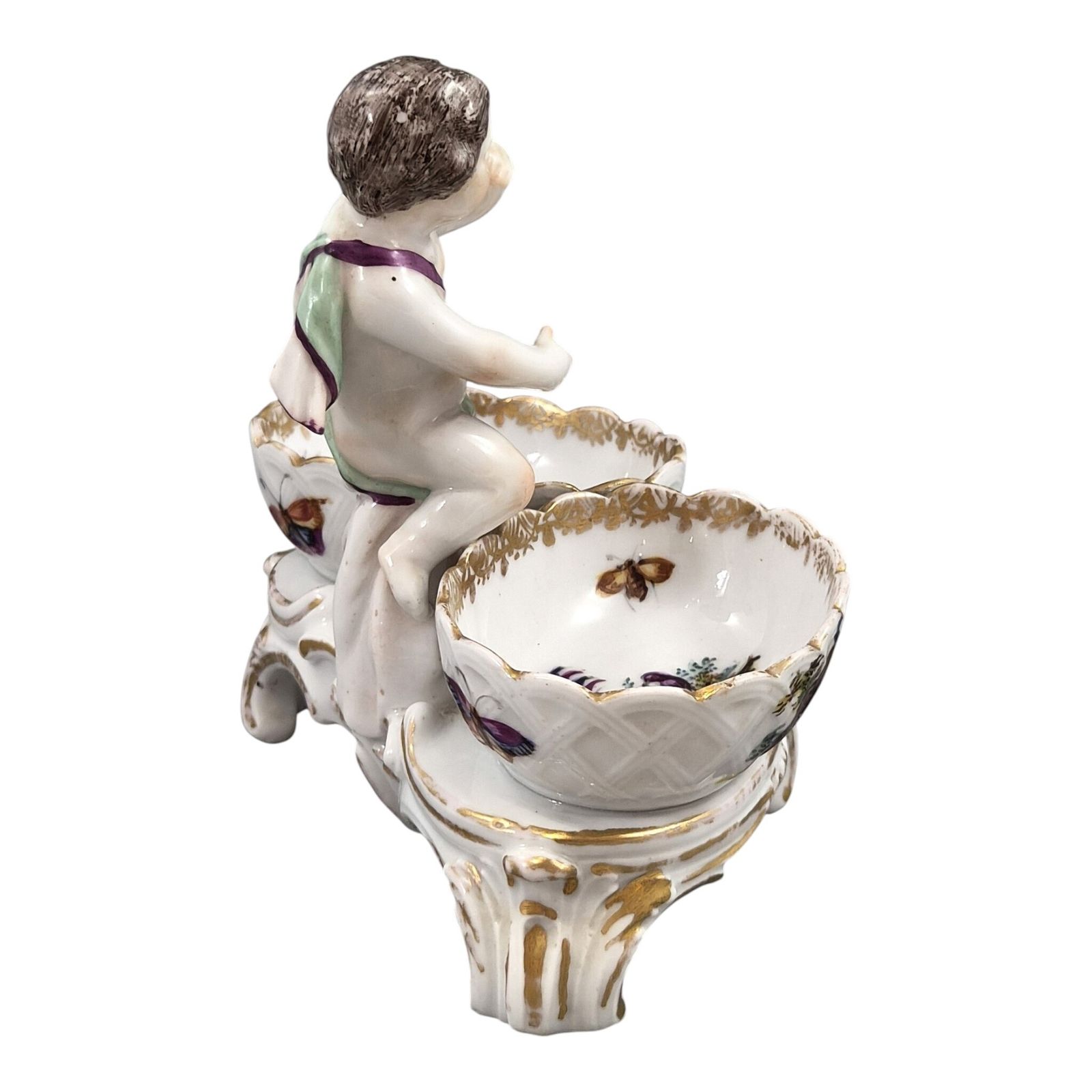 German Kpm Berlin Rococo Revival Figural Double Salt Cellar, C.1870 1890 photo 500.0