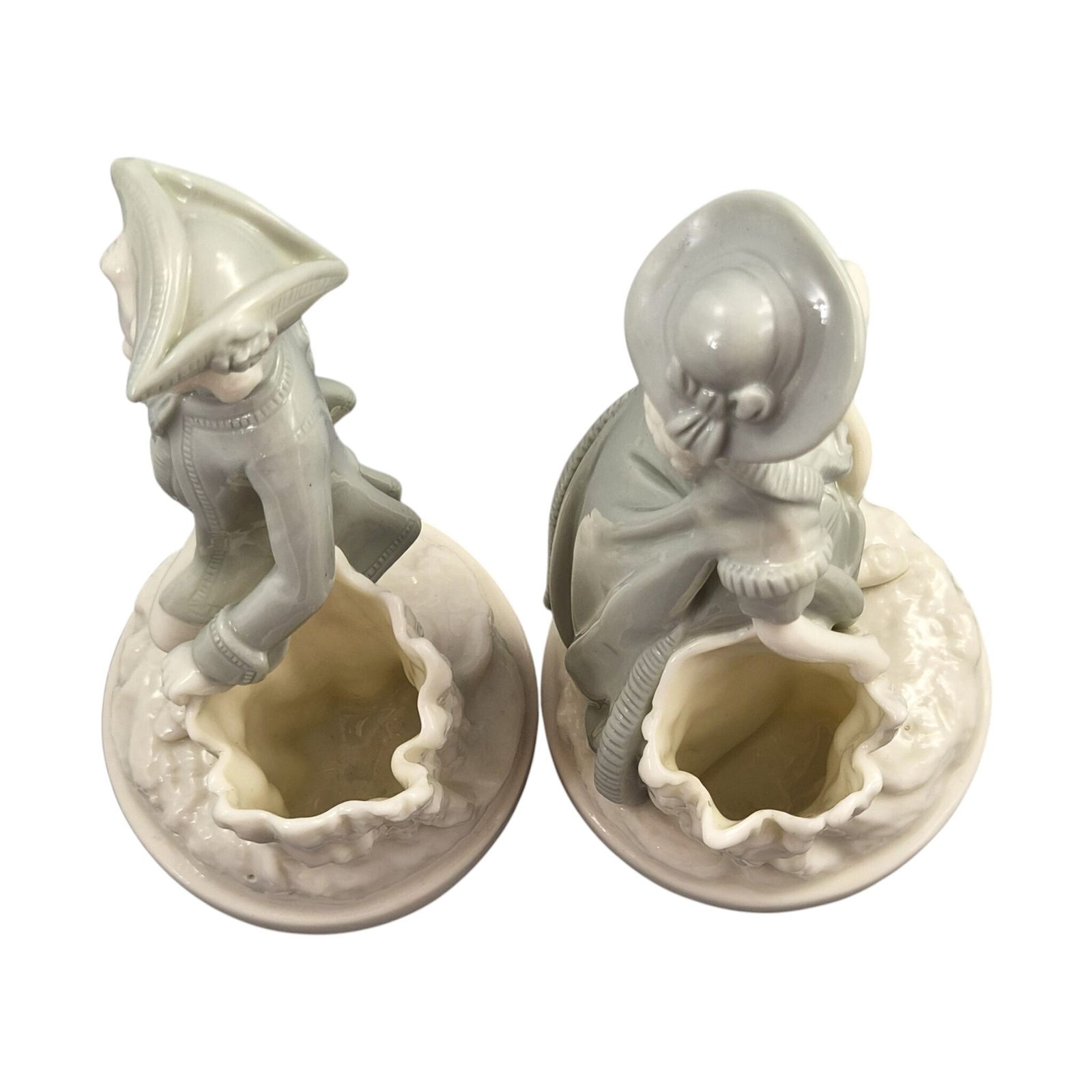 Royal Worcester, paar saliegroen figuratieve zoutvaatjes, 1882 photo vinterior