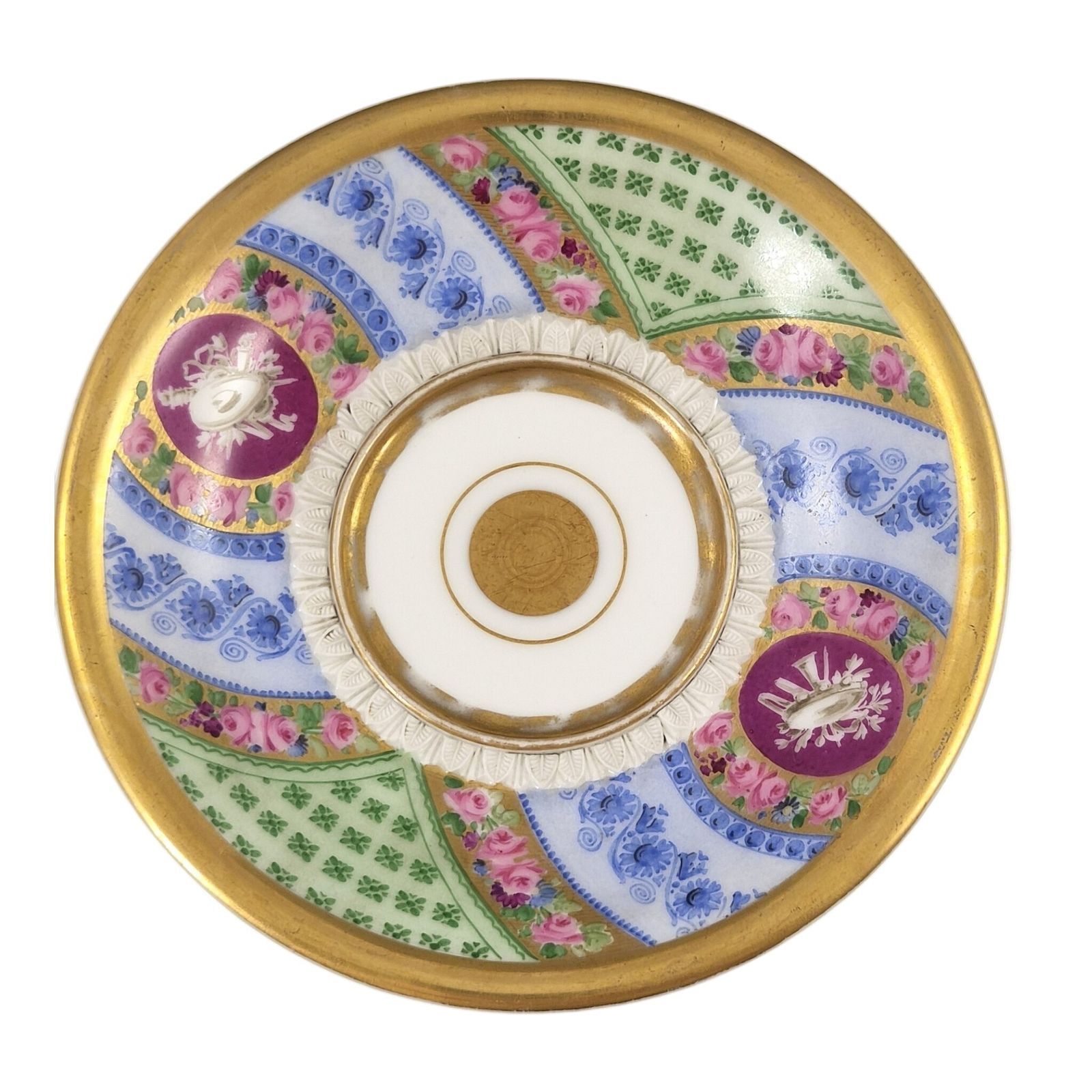French Old Paris (Vieux Paris) Cabinet Cup And Saucer With Biscuit Lion Mask, C.1820 photo 400.0