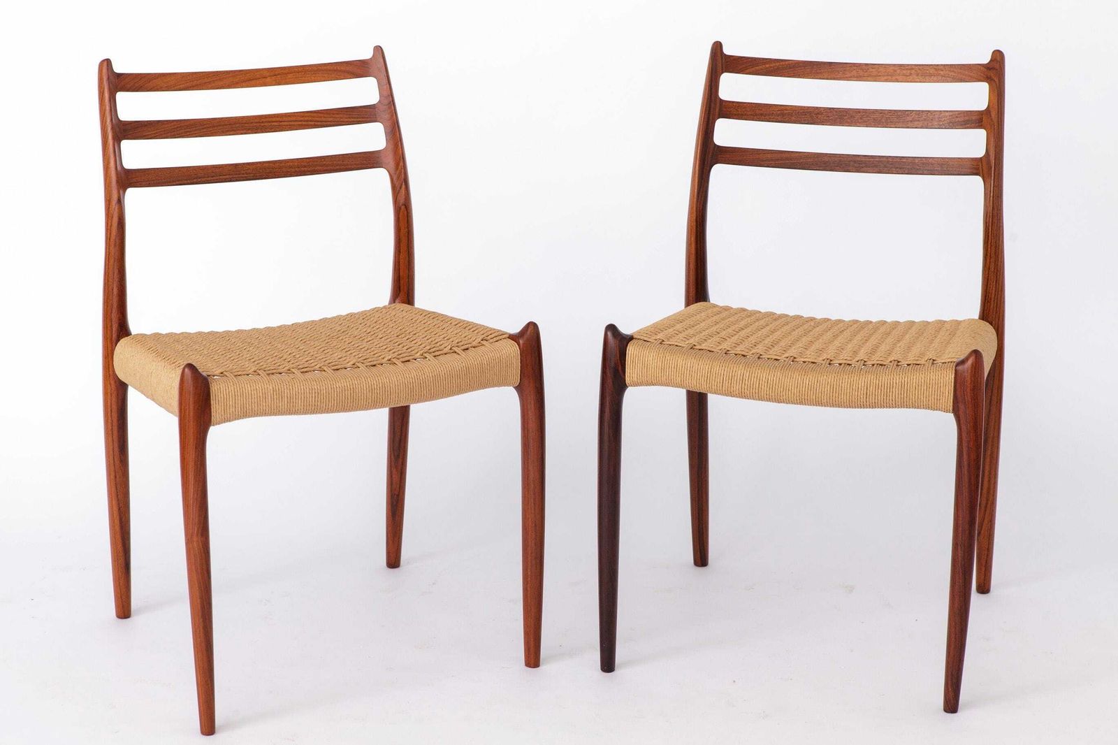 4 Of 6 Niels Otto Moller Model 78 Chairs | Rosewood | 1960s | Reupholstered. photo furniture