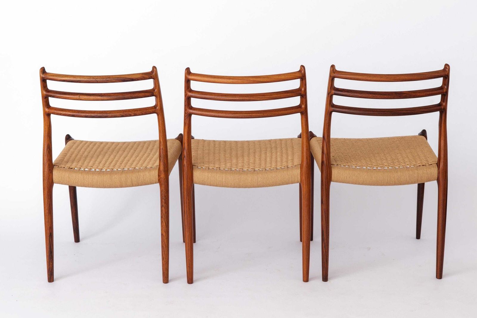 4 Of 6 Niels Otto Moller Model 78 Chairs | Rosewood | 1960s | Reupholstered. photo 6809.0