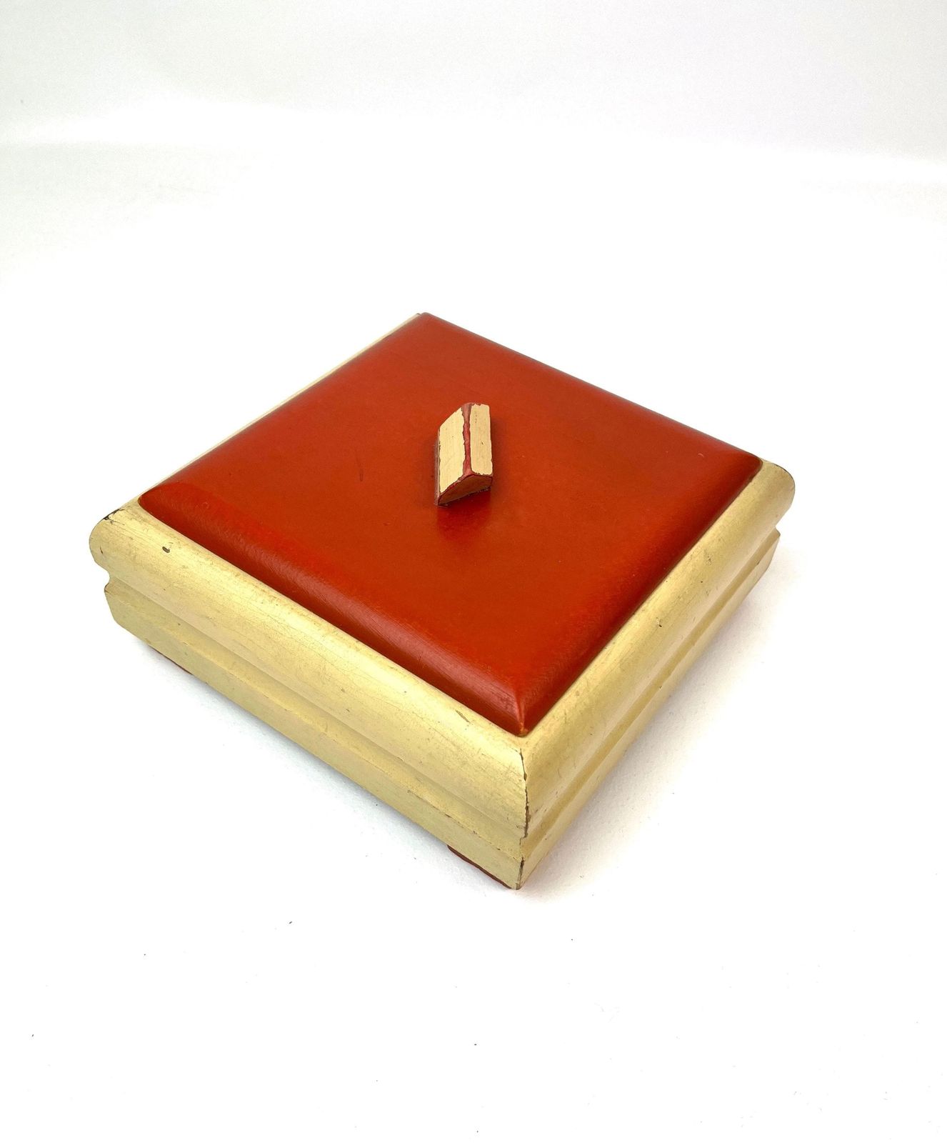 Boîte à bijoux Bauhaus De Stijl Art déco en bois, rouge et blanc, Allemagne, 1925 photo for sale