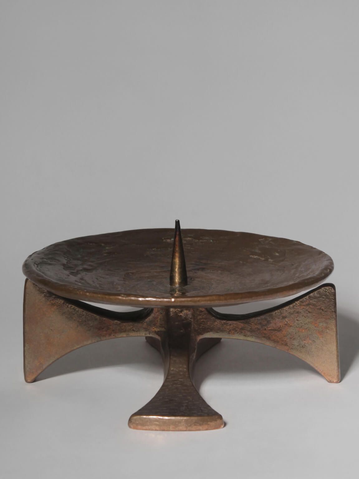 Brutalist Massive Bronze Candle Holder, 1960s photo for sale