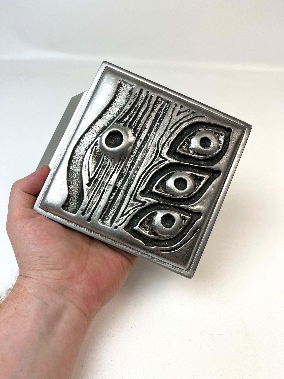 Zeldzame mid-century massief metalen abstract brutalistisch deurhandvat, gegoten, 1960 photo 323.0
