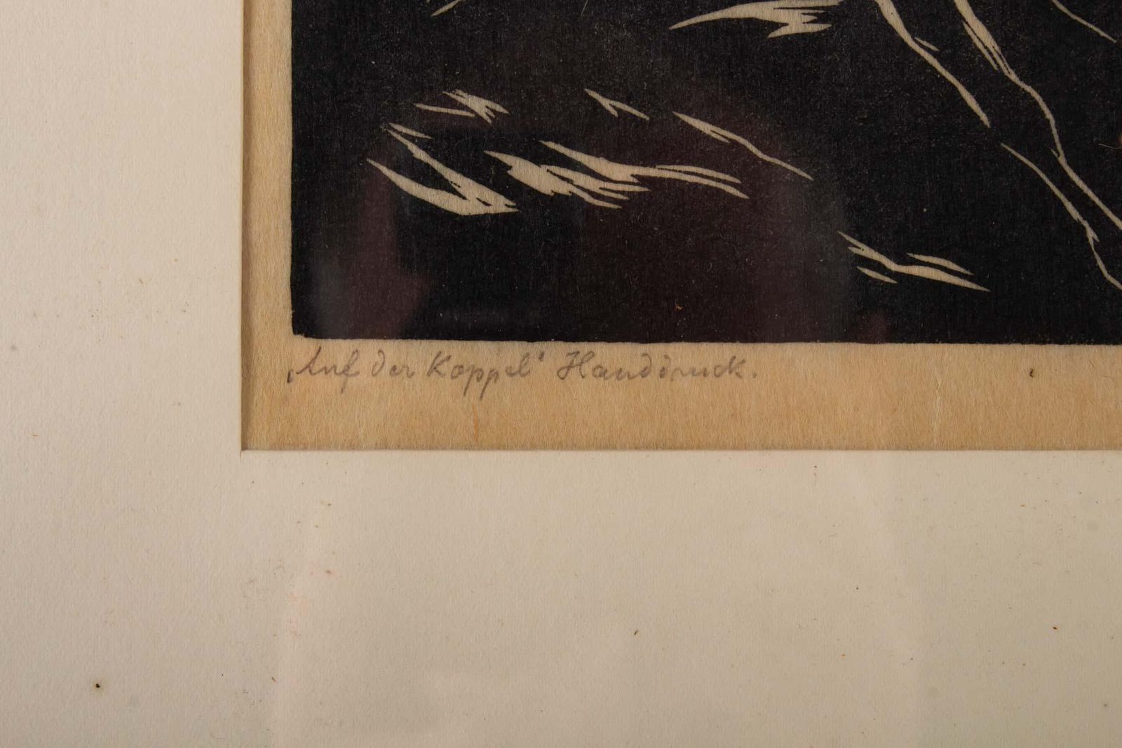 Engraving, Signed, 1928, Representative Stylized Horses Running, Framed photo 1046.0268
