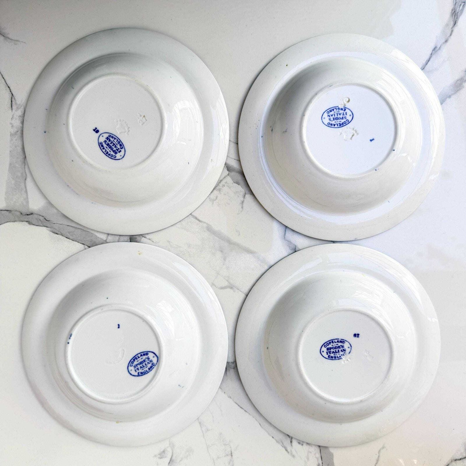 Copeland Spode Blue Italian Dessert Bowls Set Of 4 1927 photo vinterior
