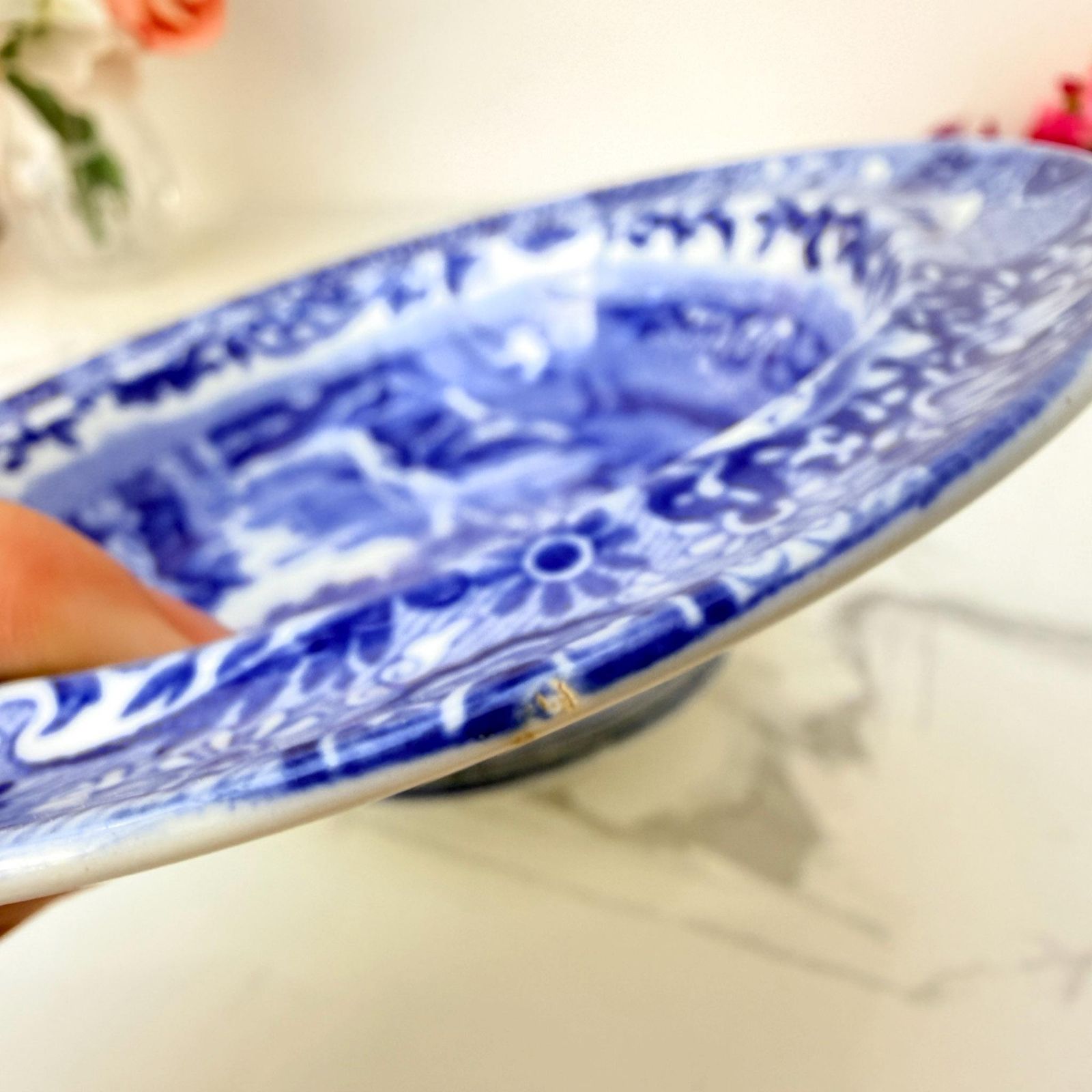 photo vinterior Copeland Spode Blue Italian Dessert Bowls Set Of 4 1927