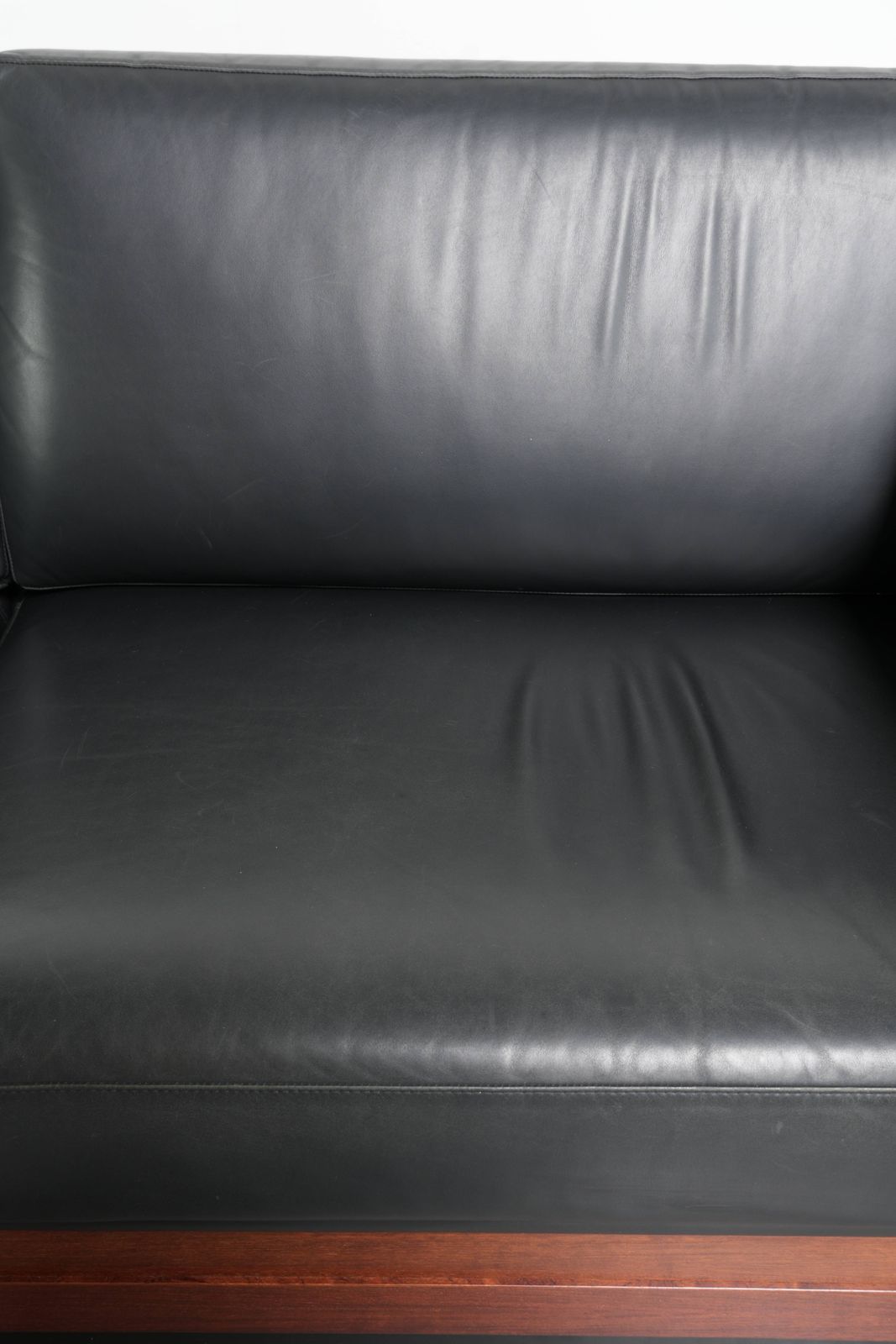 Very Beautiful 3 Seater Black Cowhide Sofa In Timeless Art Deco Design. photo 2976.0