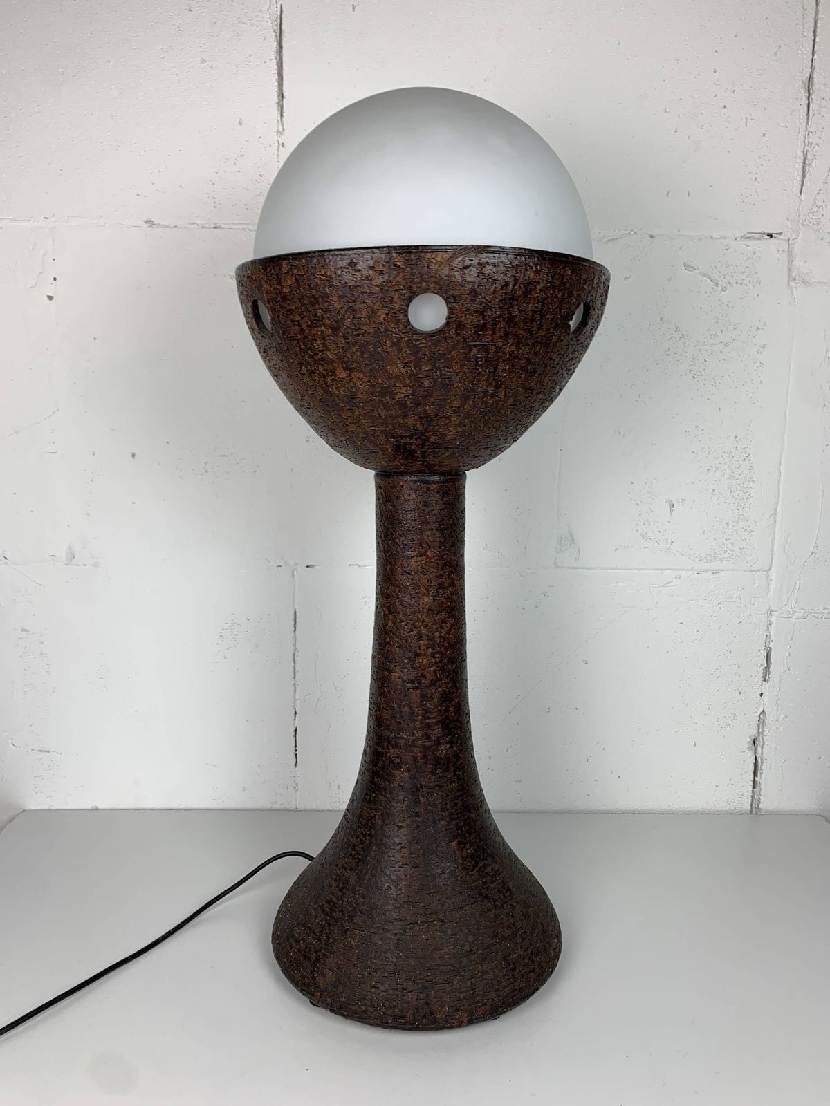 Midcentury Brutalist Dutch Ceramic Mushroom Floor Lamp, 1960s