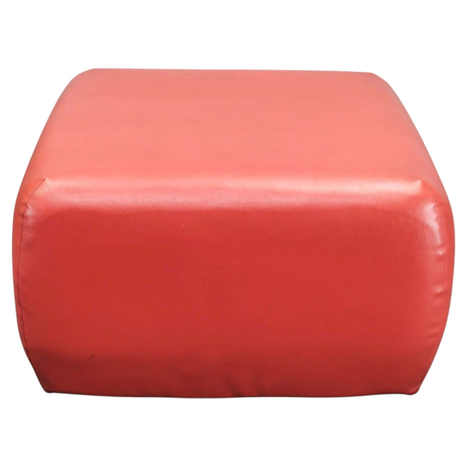 Italiaanse Postmodern rode pouf/ottoman uit de jaren 1980