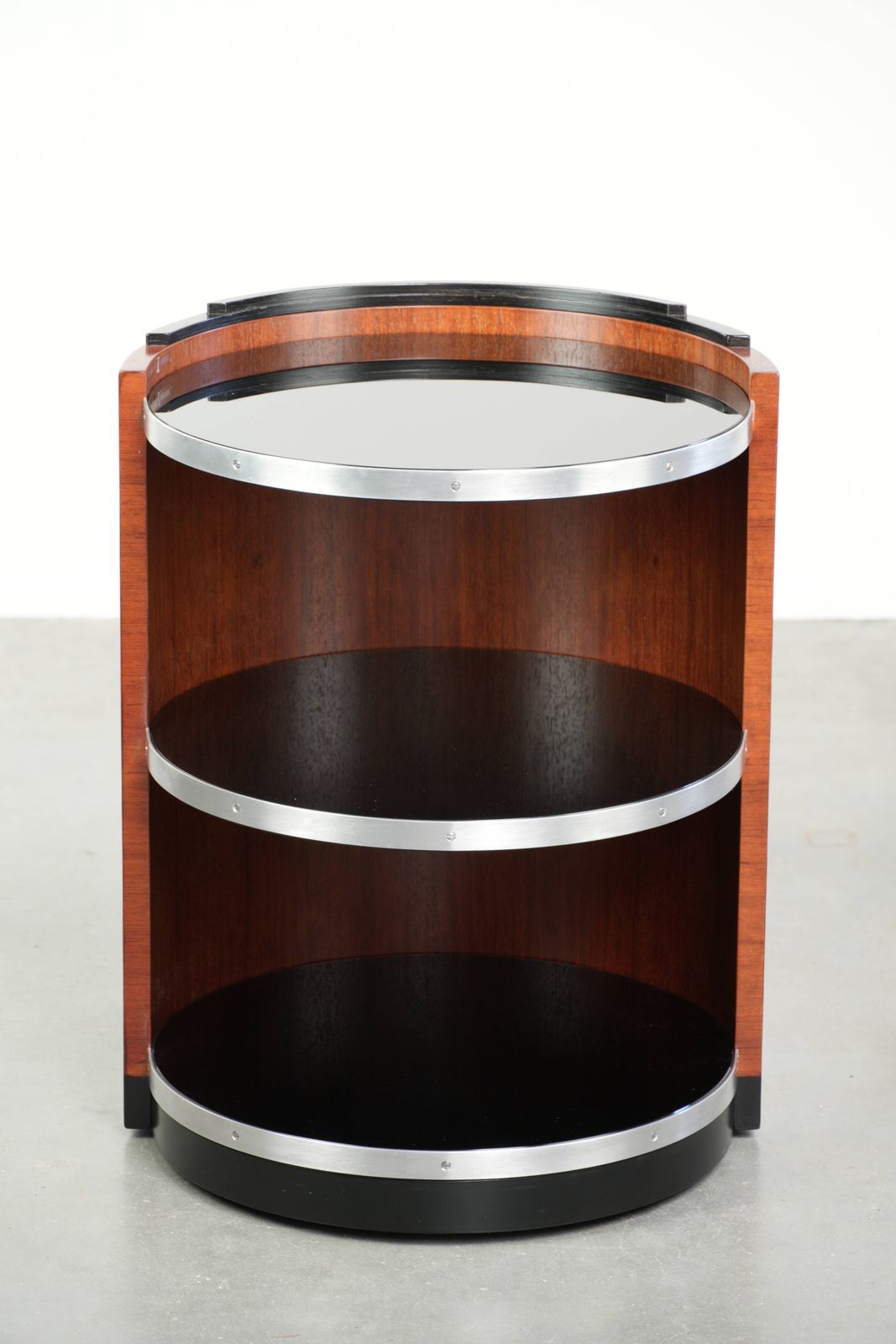Unique Mobile Bar / Side Table With Black Glass Tops photo furniture
