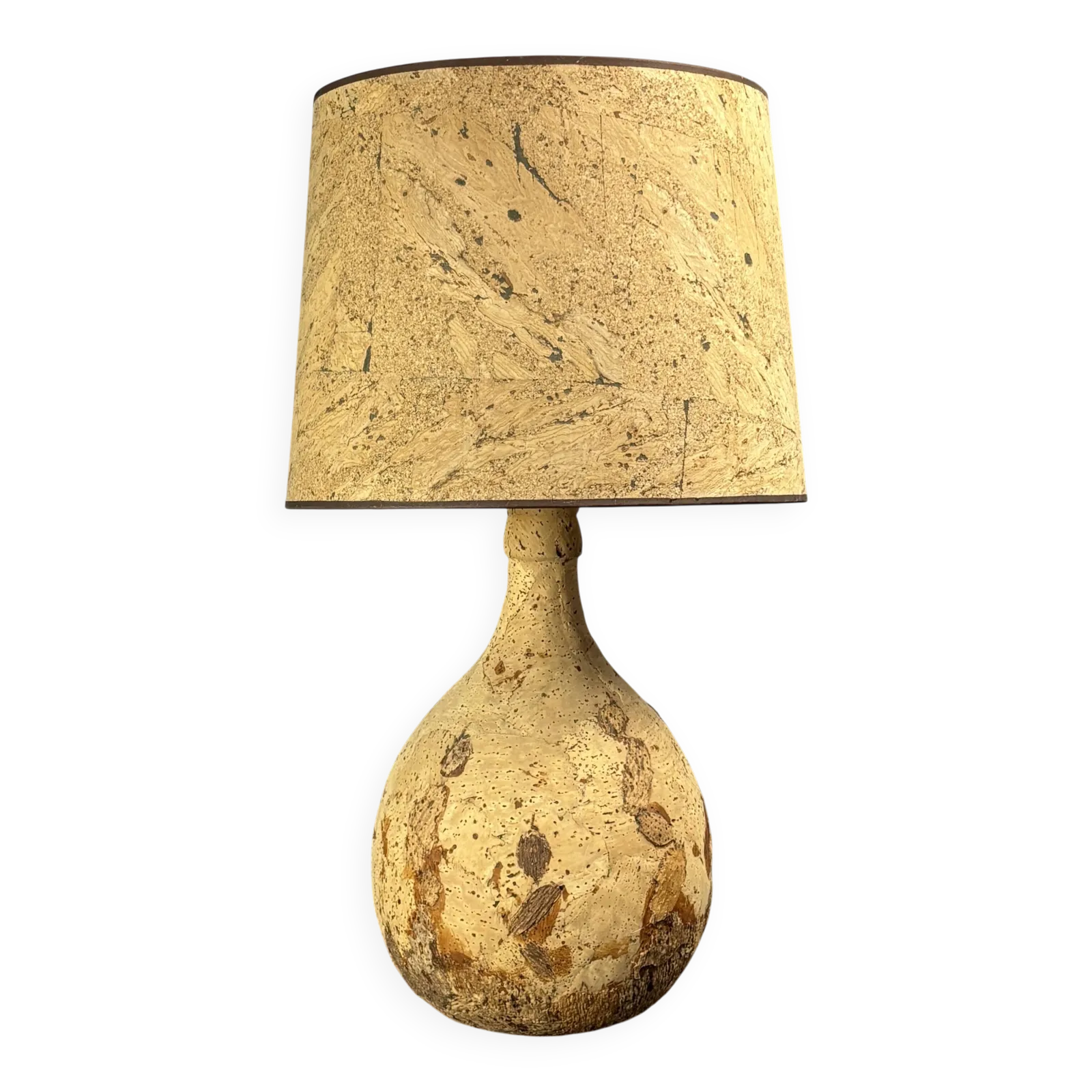 Lampe de table mid-century en liège, France, années 1960-1970
