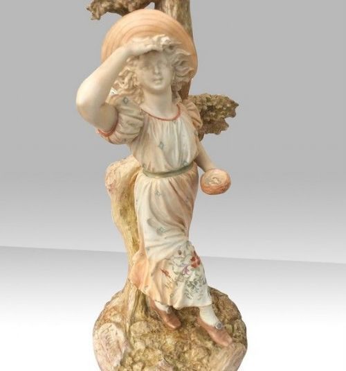 Pair Of Antique Royal Worcester Candelabra Signed By James Hadley photo Home Decor