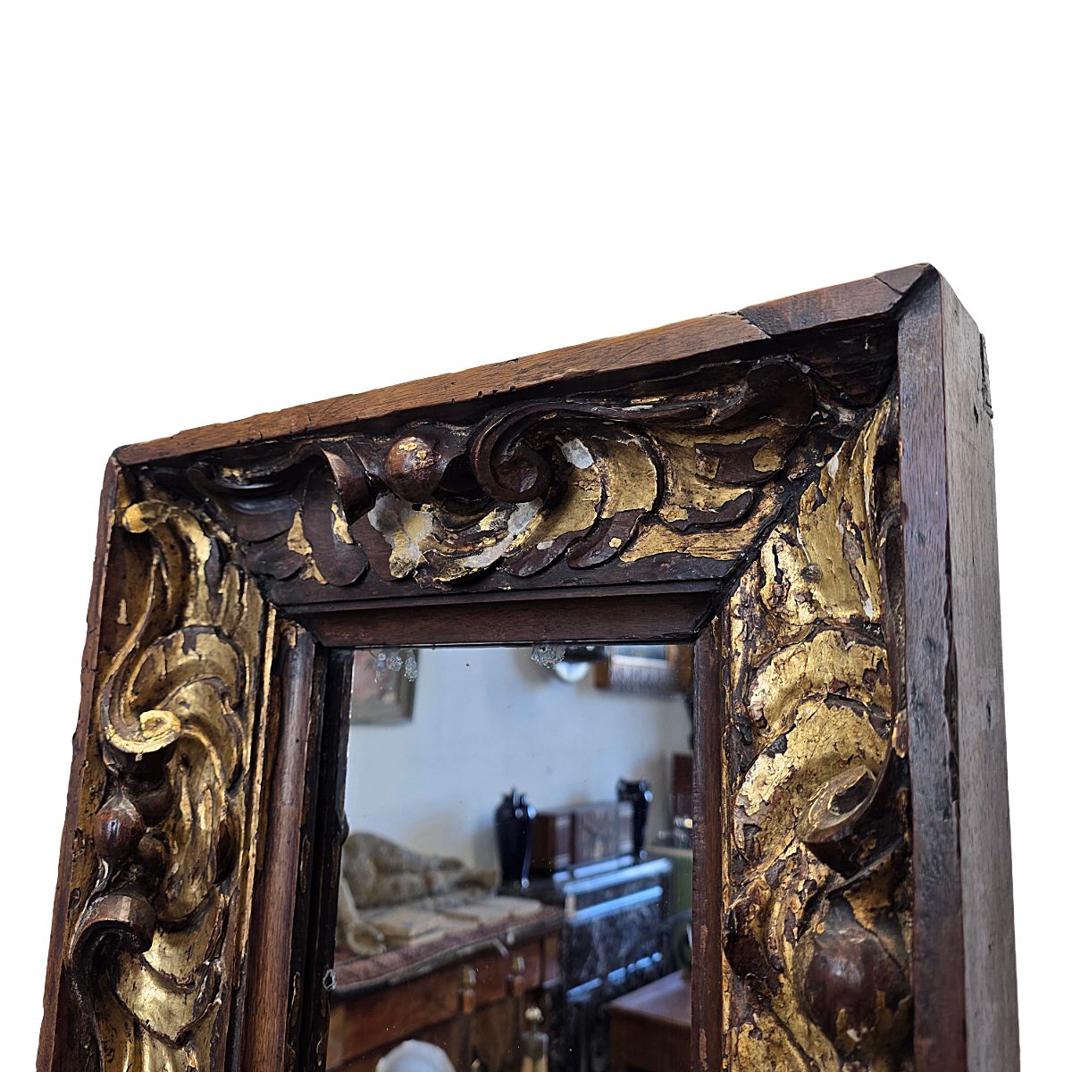 Antiek Italiaans Barok Spiegel, 1e Helft 1700s photo Woonaccessoires