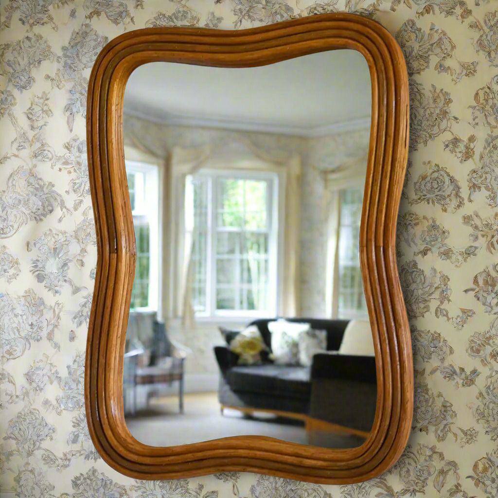 Wandspiegel van rotan, jaren 2000 photo buy