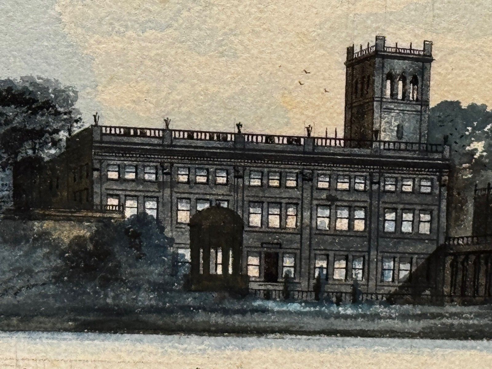 photo vinterior Early 20th Century Painting Trentham Hall  Seat Of The Duke Of Sutherland C1912 By Edward John Bishop Evans