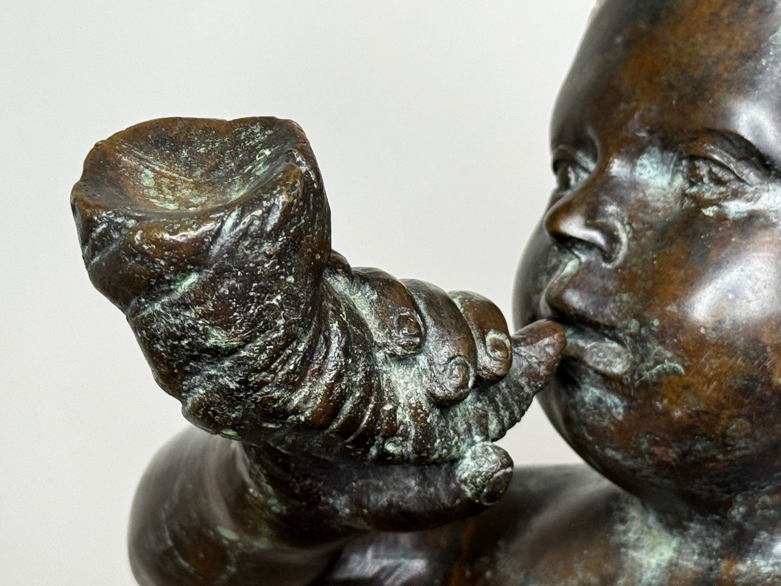 Bronze Group Call Of The Triton Conch Sea Putti  In The Manner Of Claude Michel photo buy